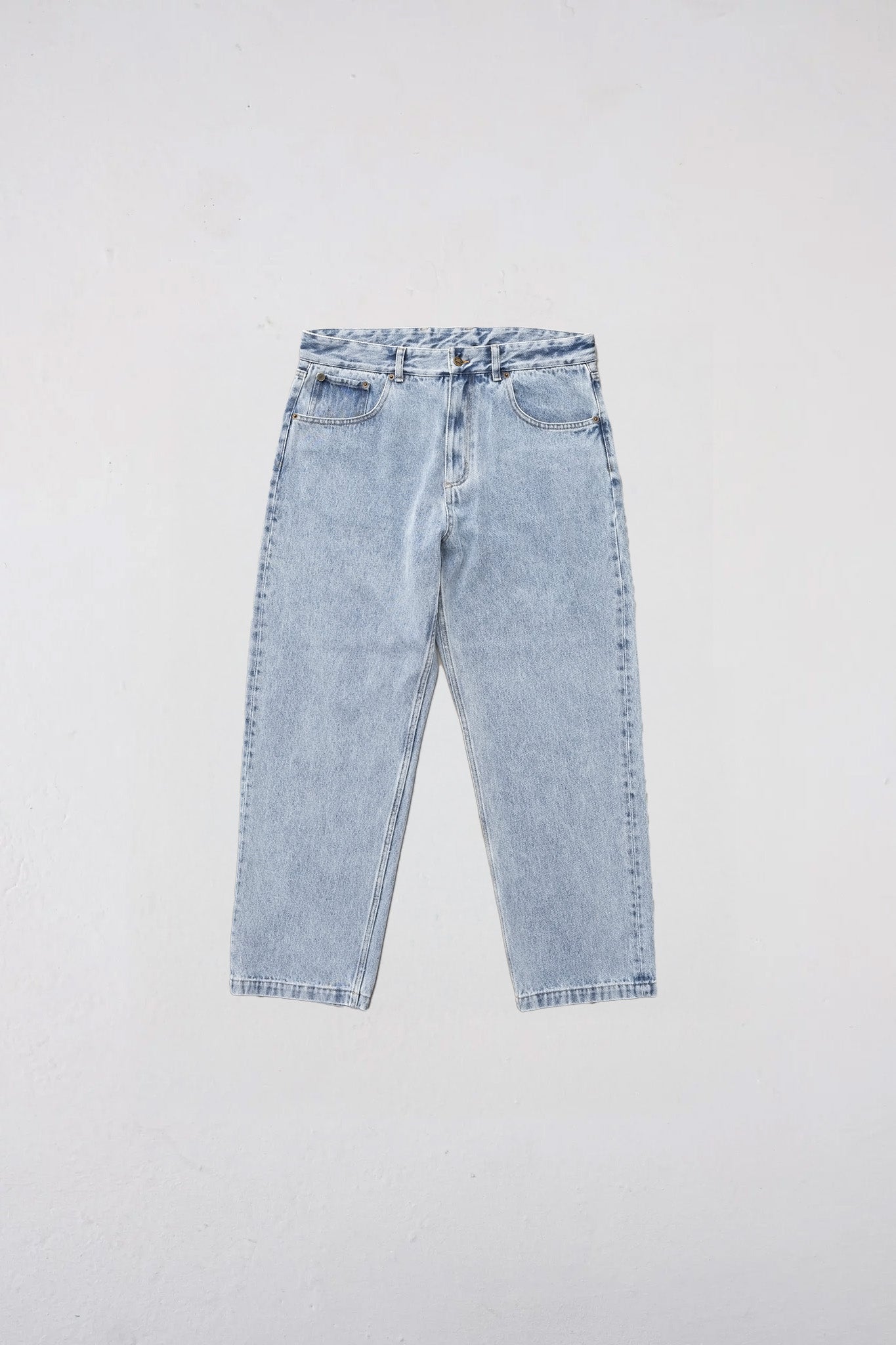 Wide Leg Stone Washed Jeans