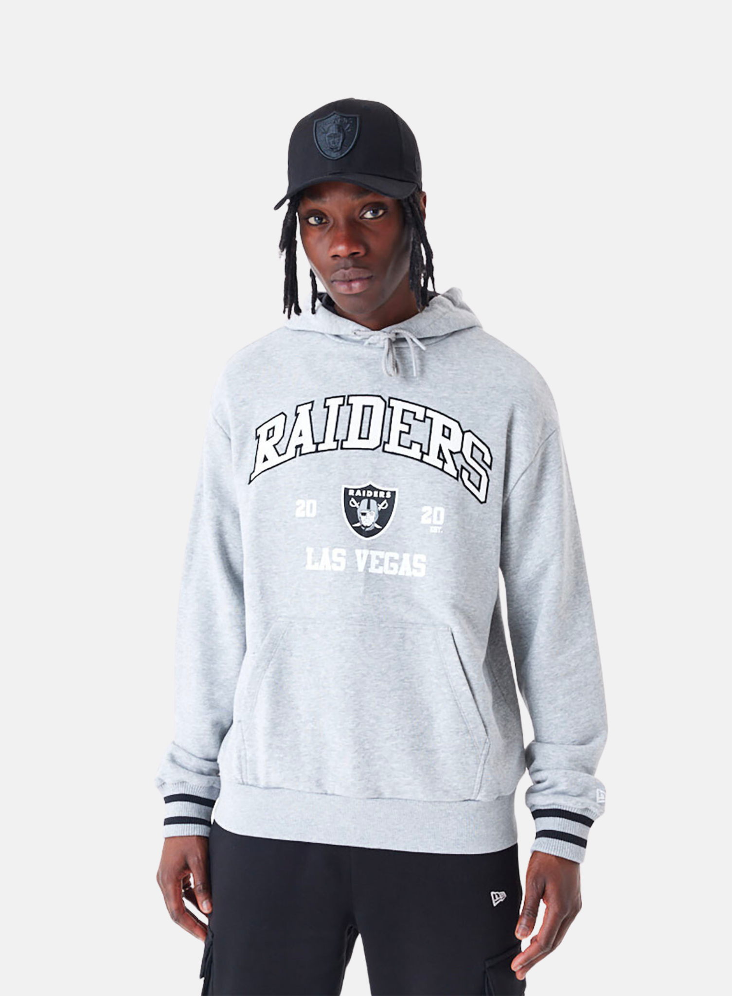 New Era Las Vegas Raiders NFL Grey Oversized Pullover Hoodie - Hympala Store