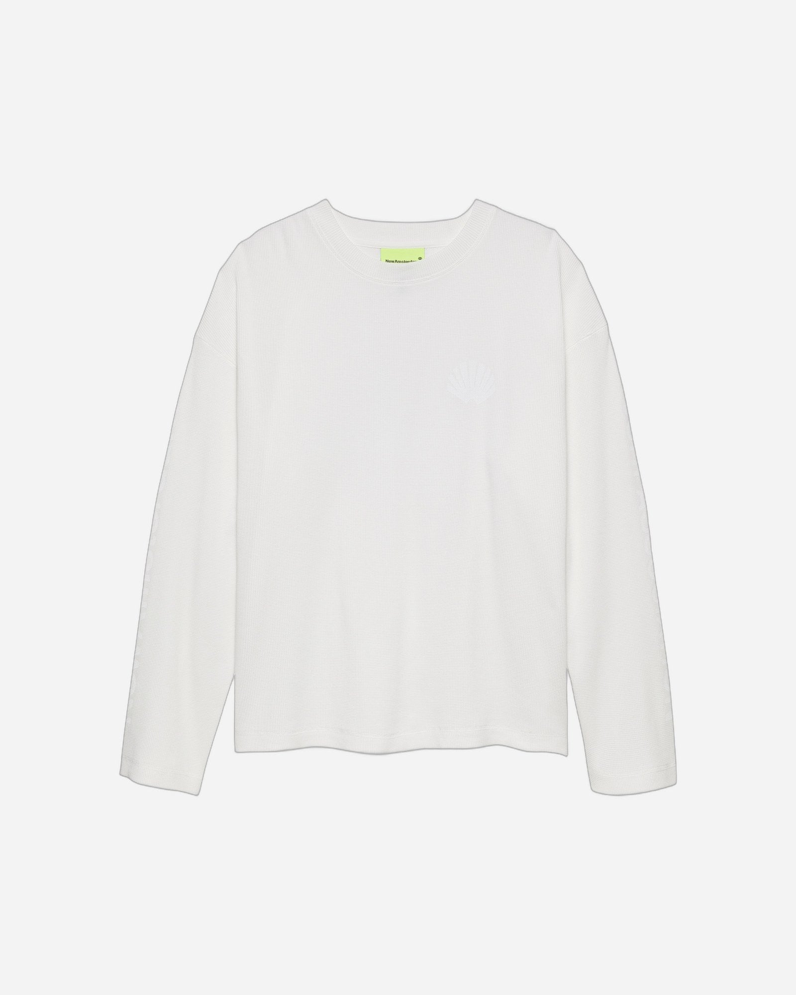 Logo Longsleeve Waffle White — New Amsterdam Surf Association
