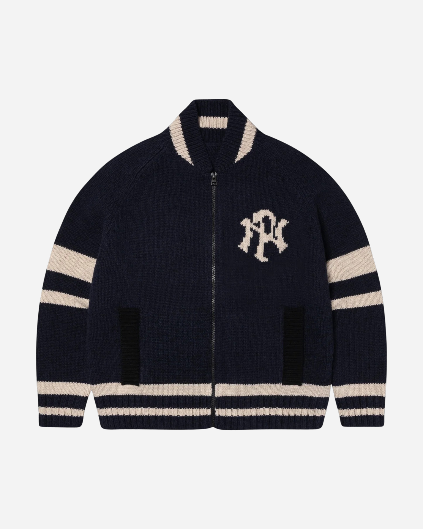 NYP Varsity Zip Thru Knit Navy
