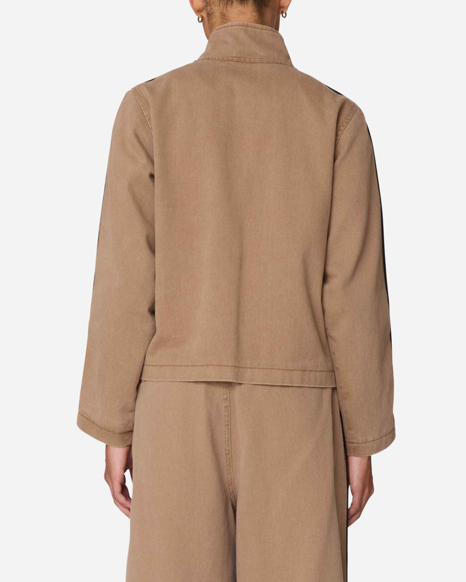 Side Stripe Jacket Tan Faded Wash