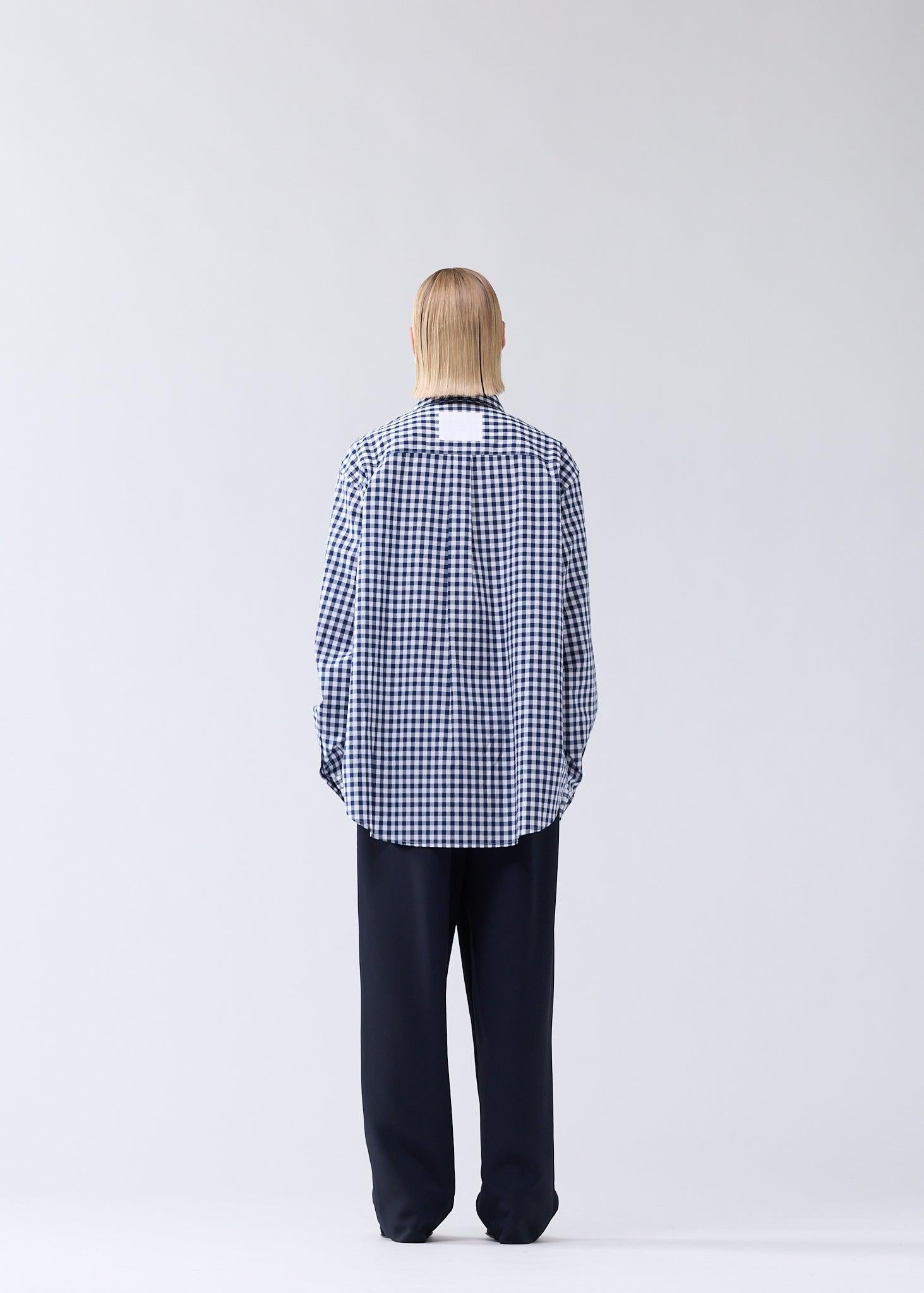Beach Shirt Poplin Navy Check