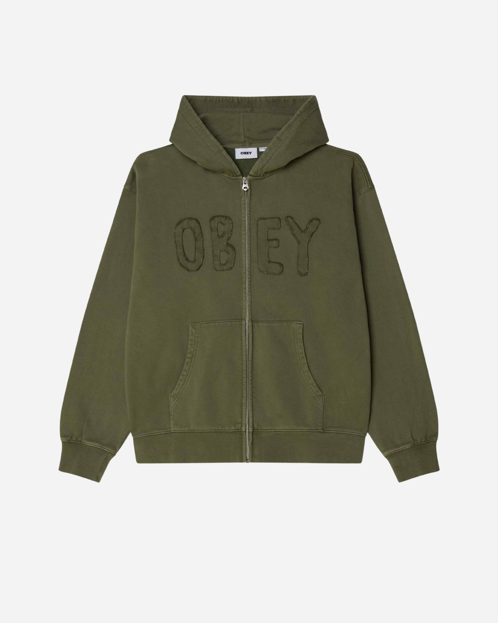 Hybrid Faded Zip-Hoodie Washed Green
