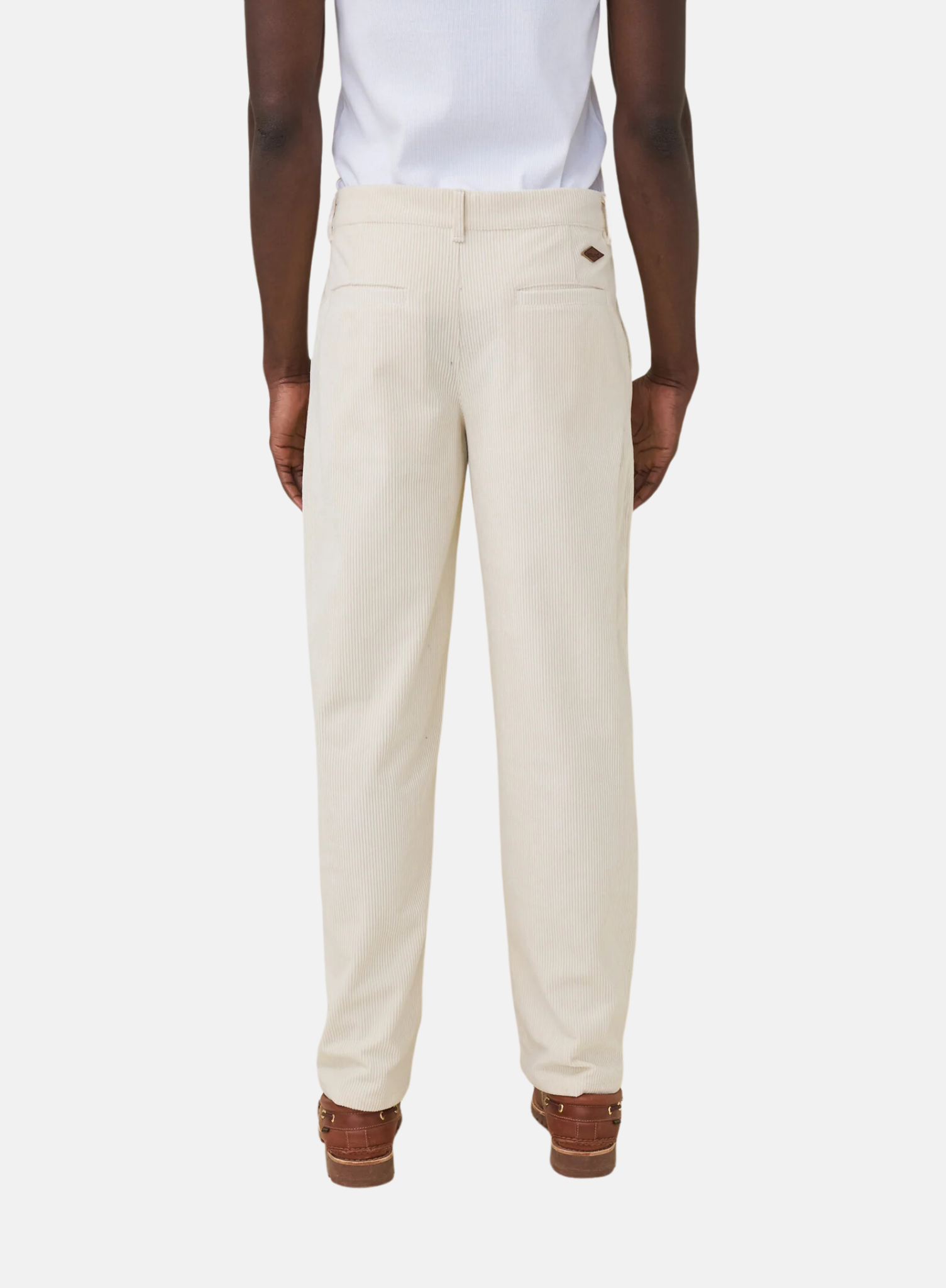 Wide Leg Corduroy Trousers Light Cream