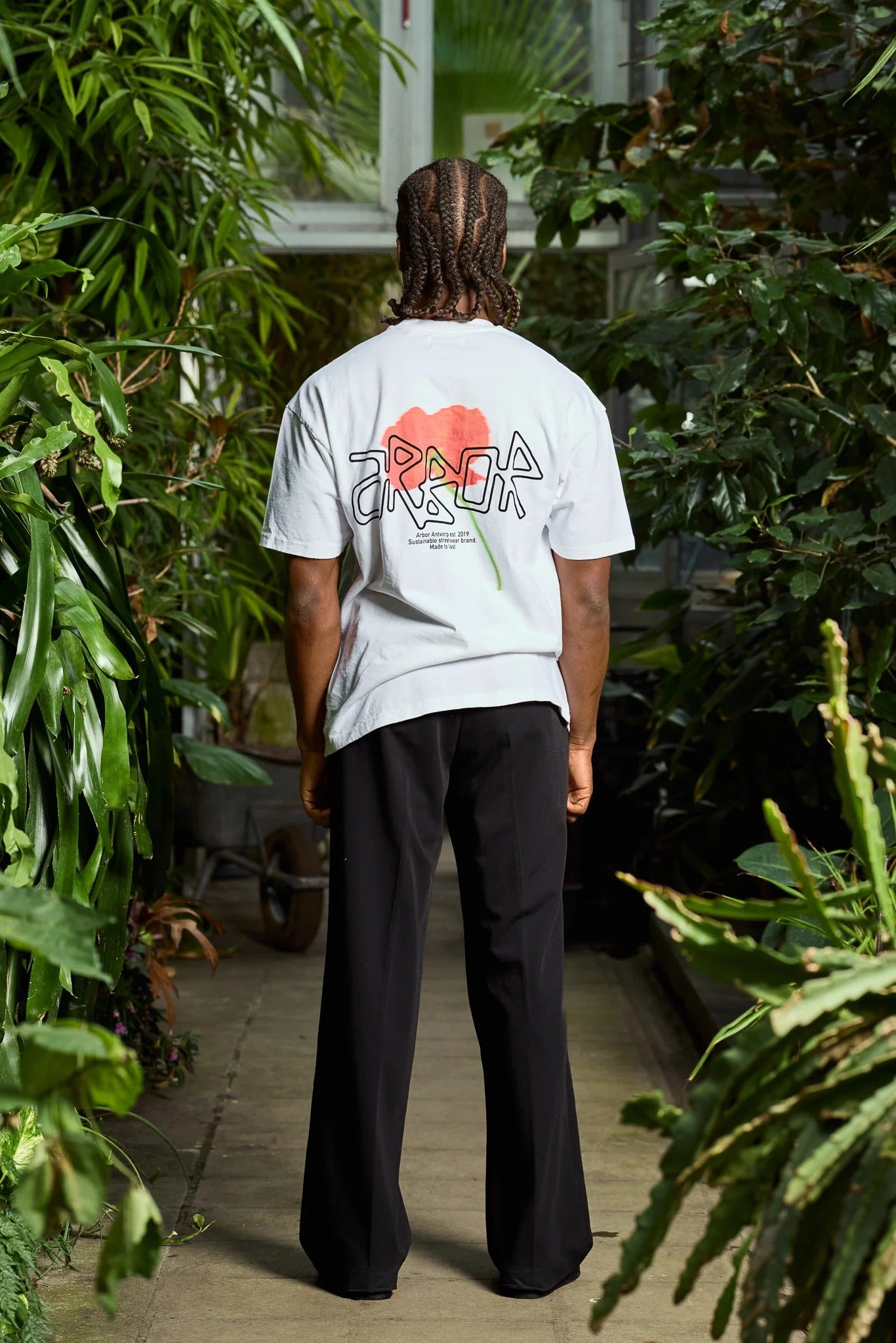 Orange Poppy Tee White