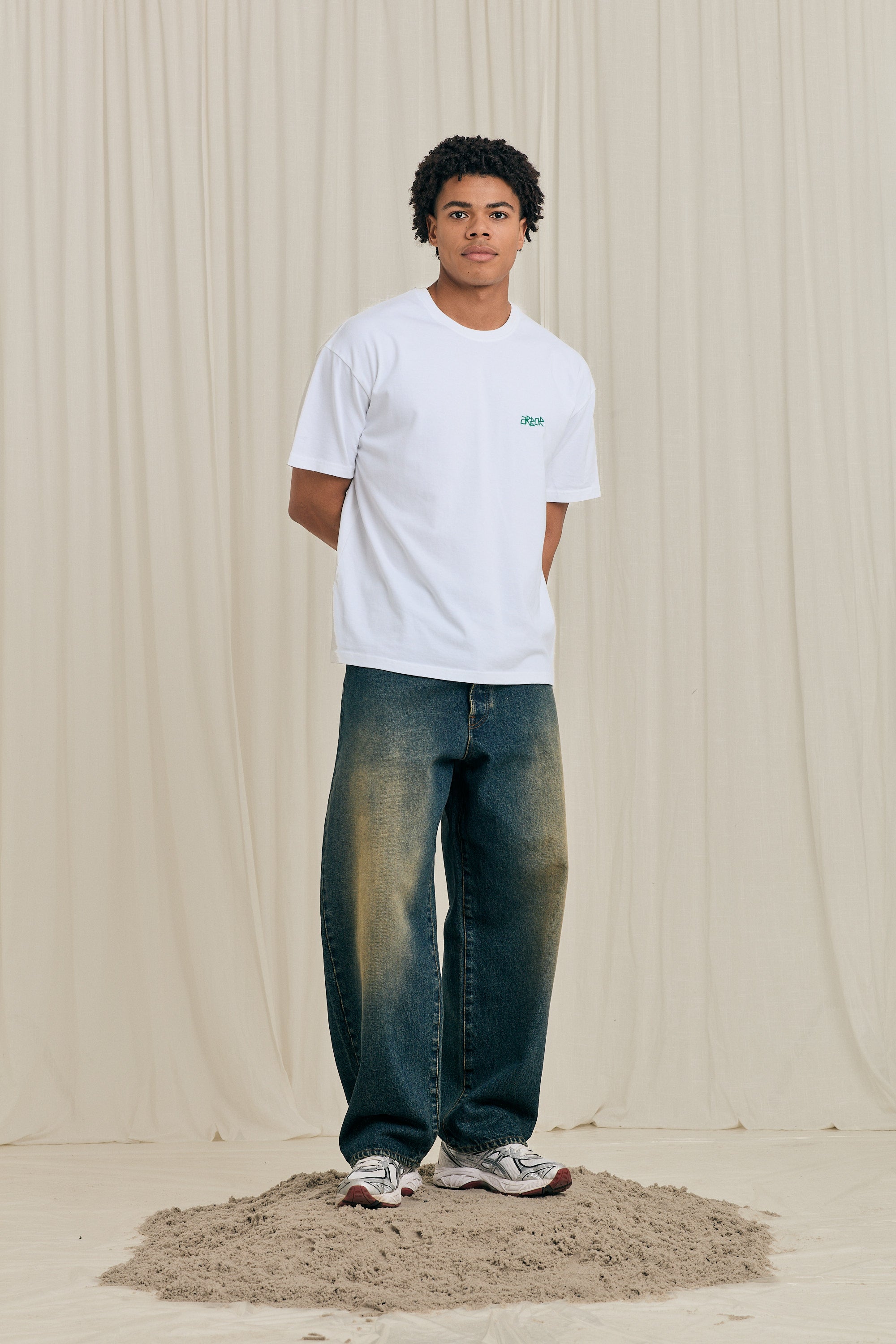 Green Flower Oasis Tee White