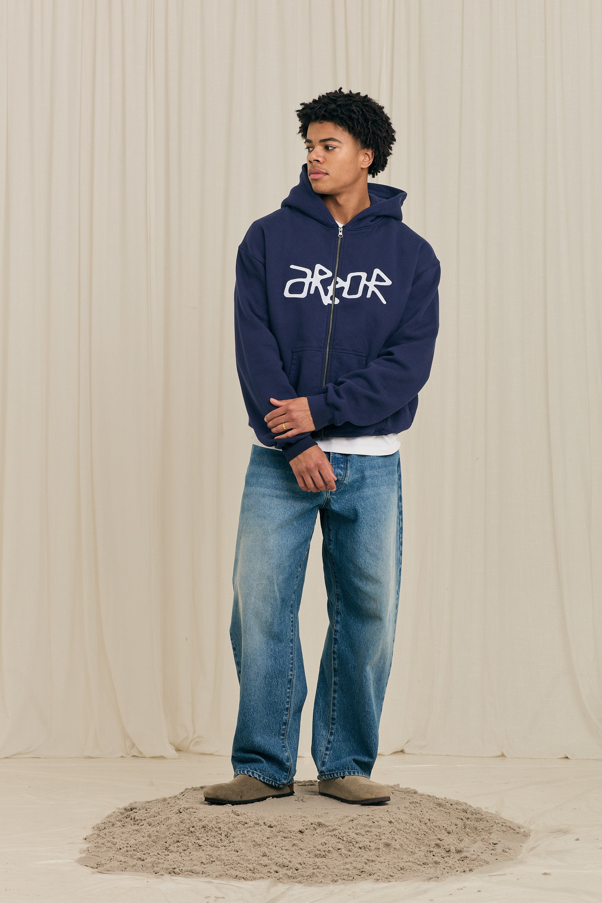Real Arbor Zip-Hoodie Navy