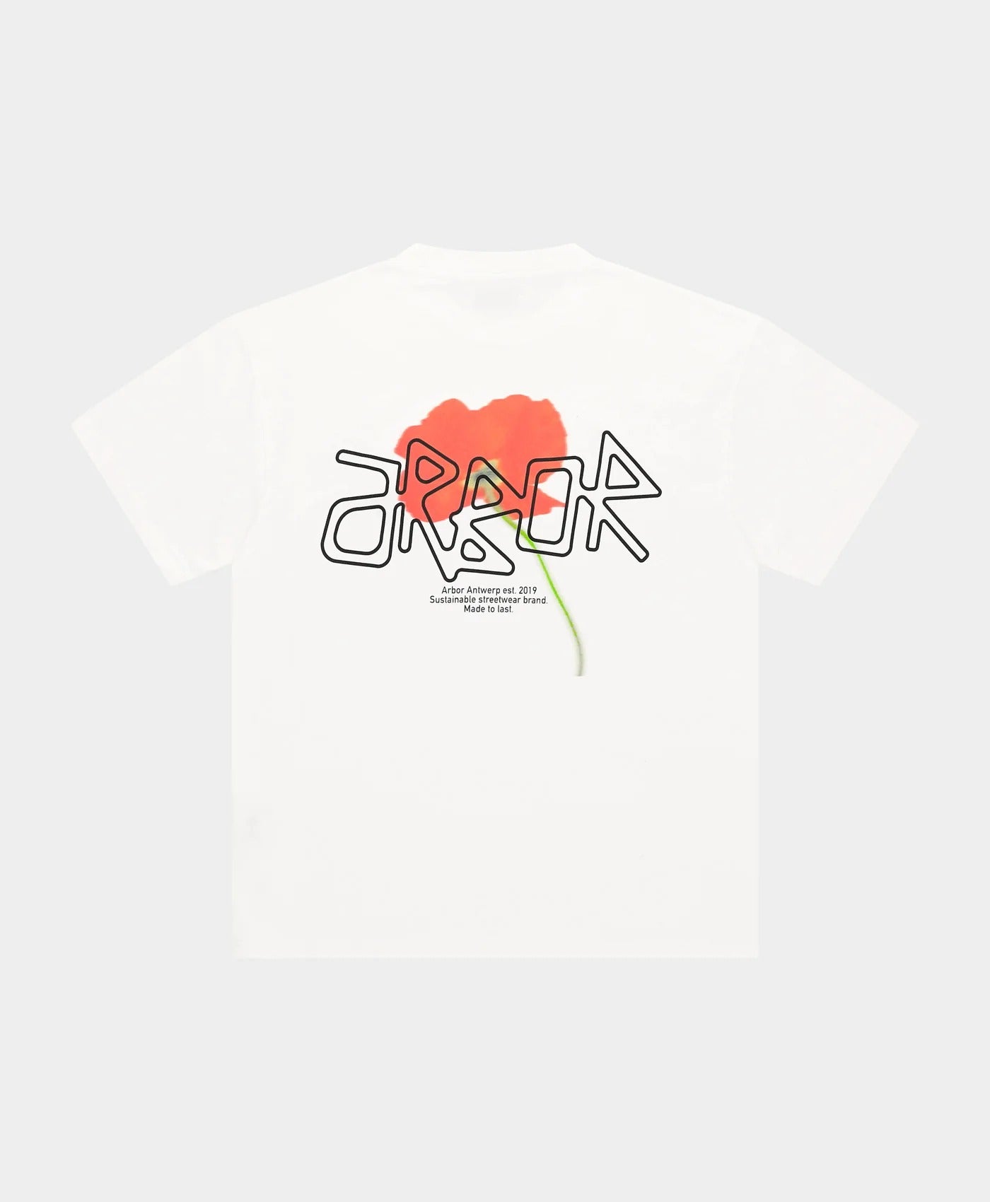 Orange Poppy Tee White