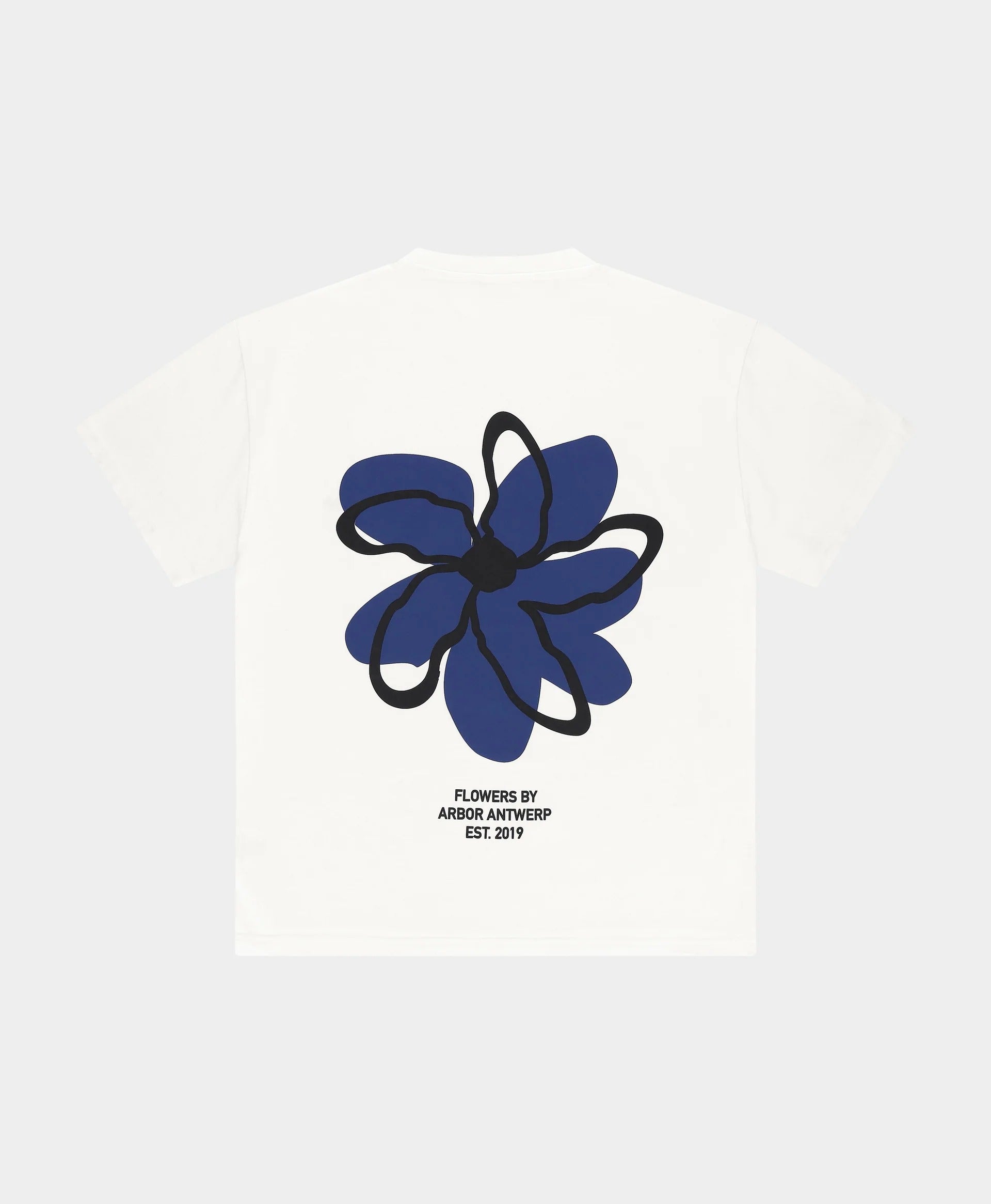 Blue Floral Tee White