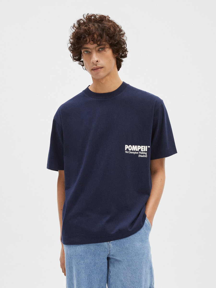Boxy Tee Navy/White