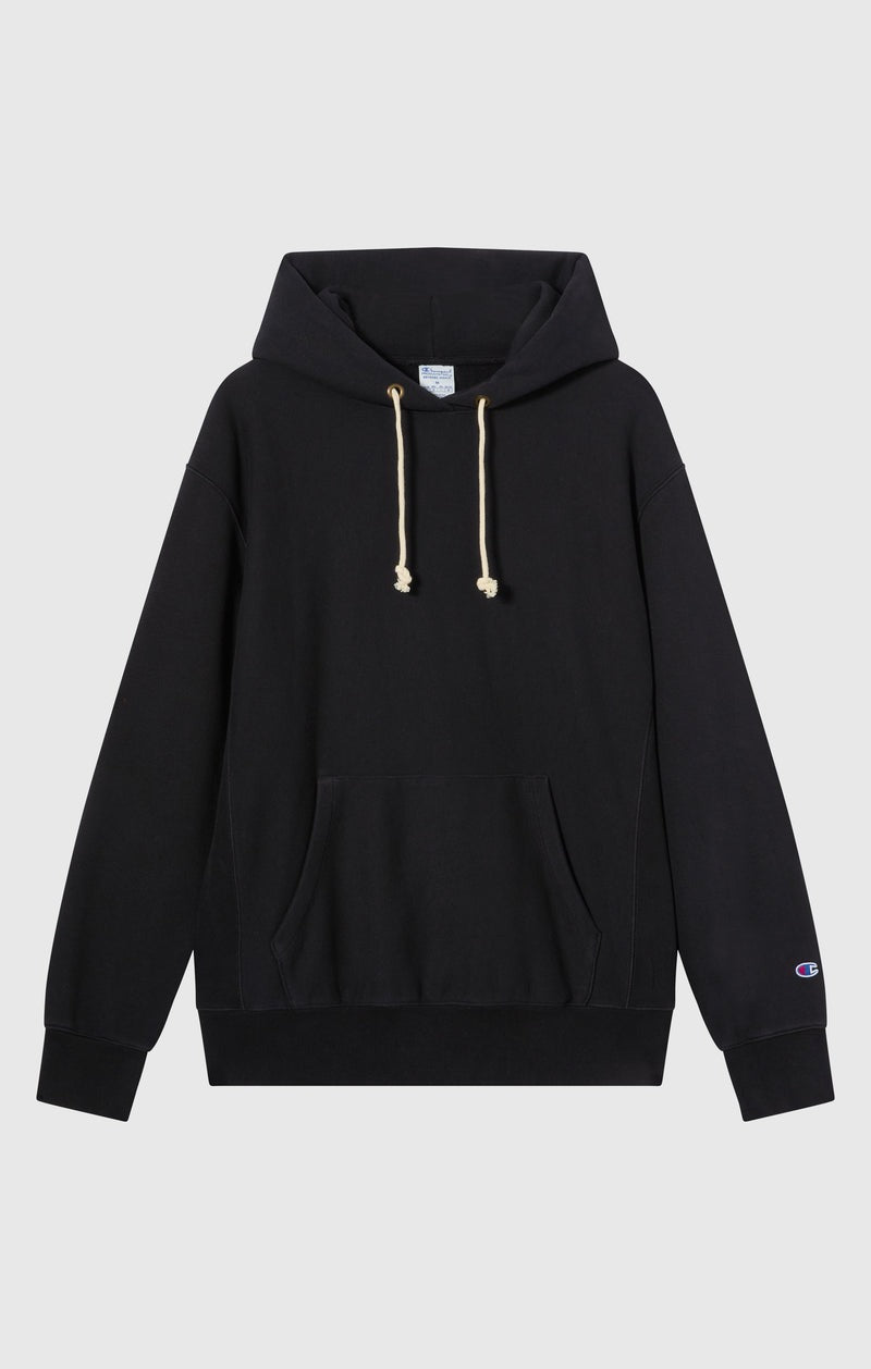 Reverse Weave Soft Fleece Hoodie Black