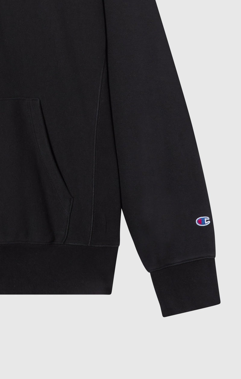 Reverse Weave Soft Fleece Hoodie Black