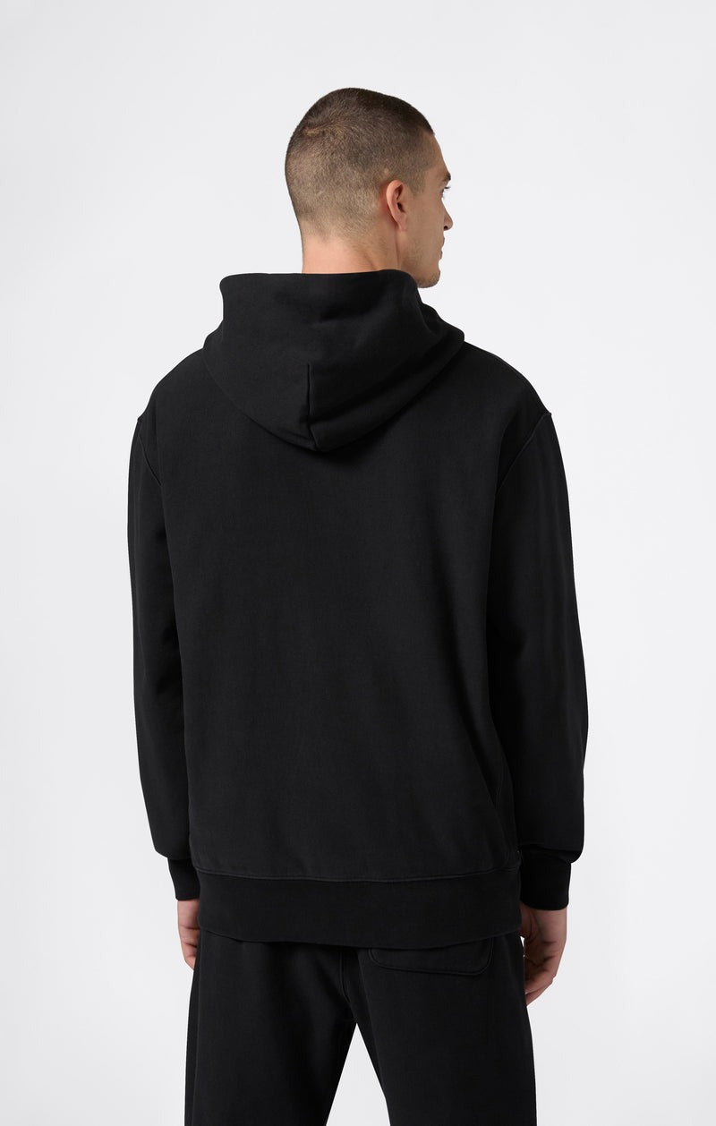 Reverse Weave Soft Fleece Hoodie Black