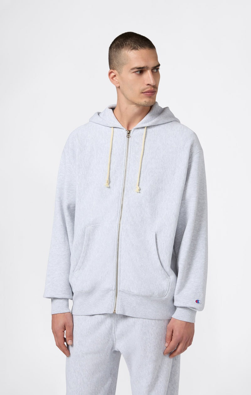 Reverse Weave Soft Fleece Zip-Up Grey