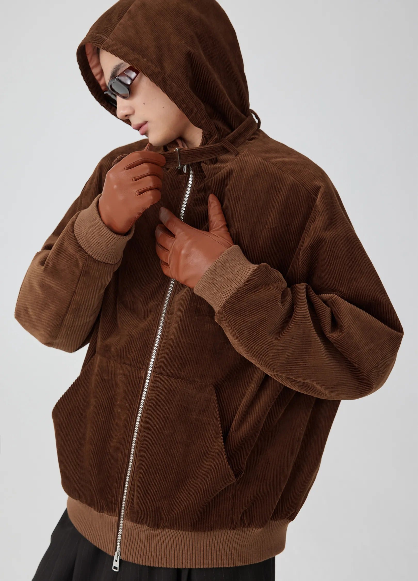 Corduroy Padded Jacket Wine