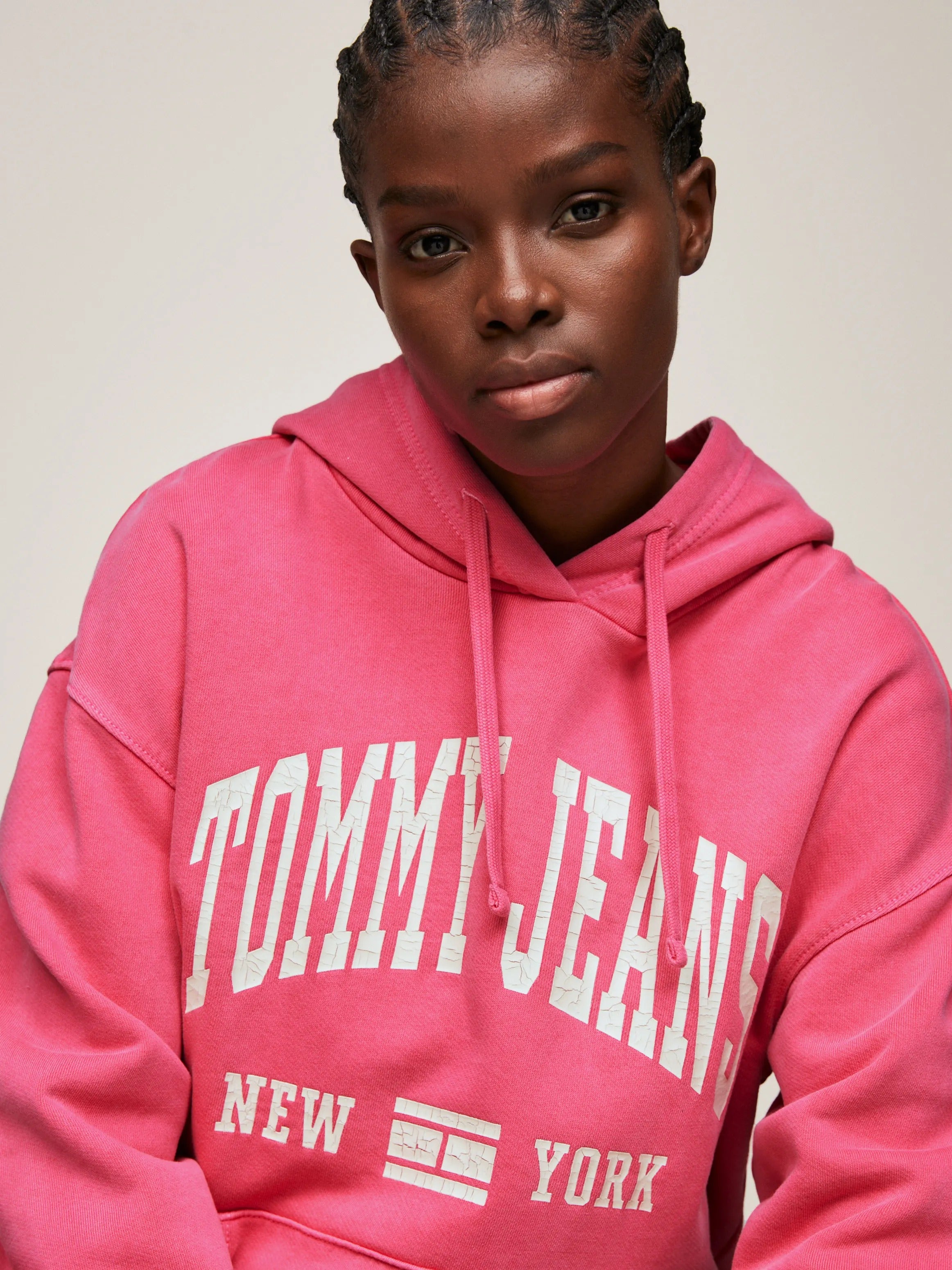 TJW Washed Varsity Hoodie Pink