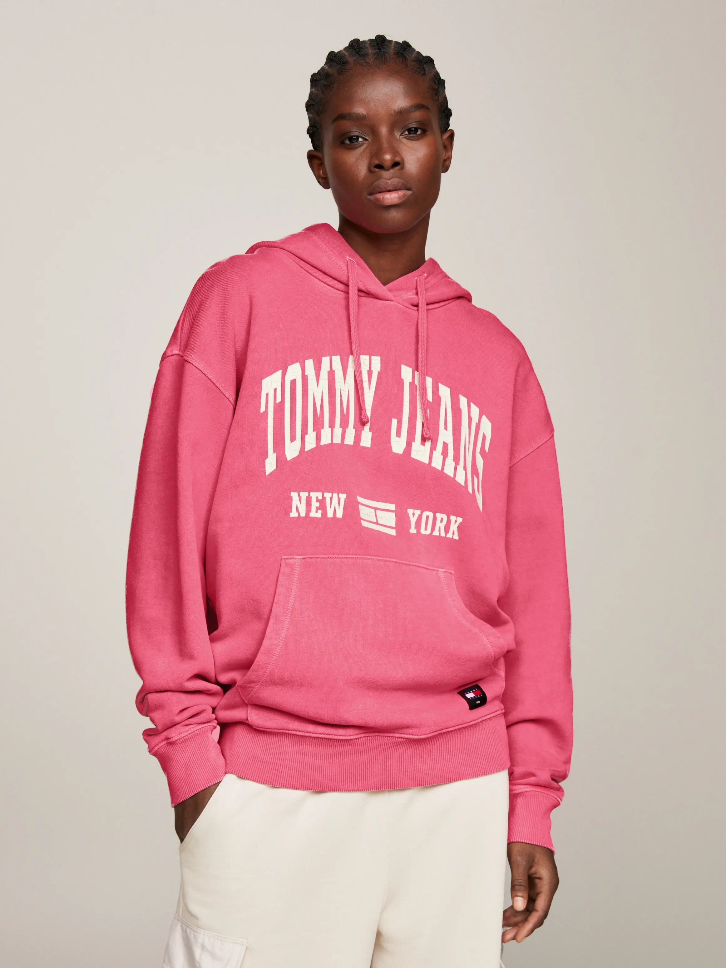 TJW Washed Varsity Hoodie Pink
