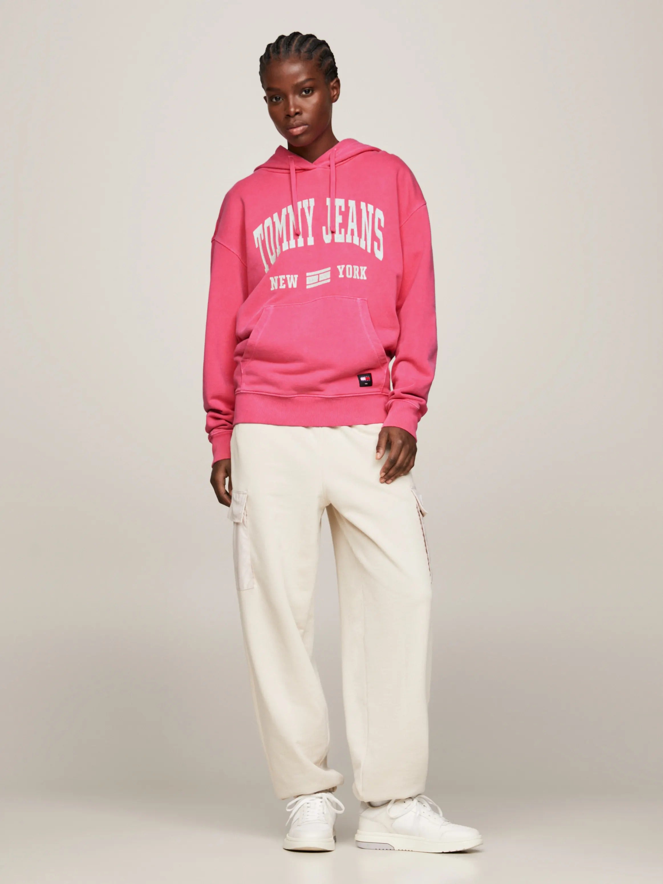 TJW Washed Varsity Hoodie Pink