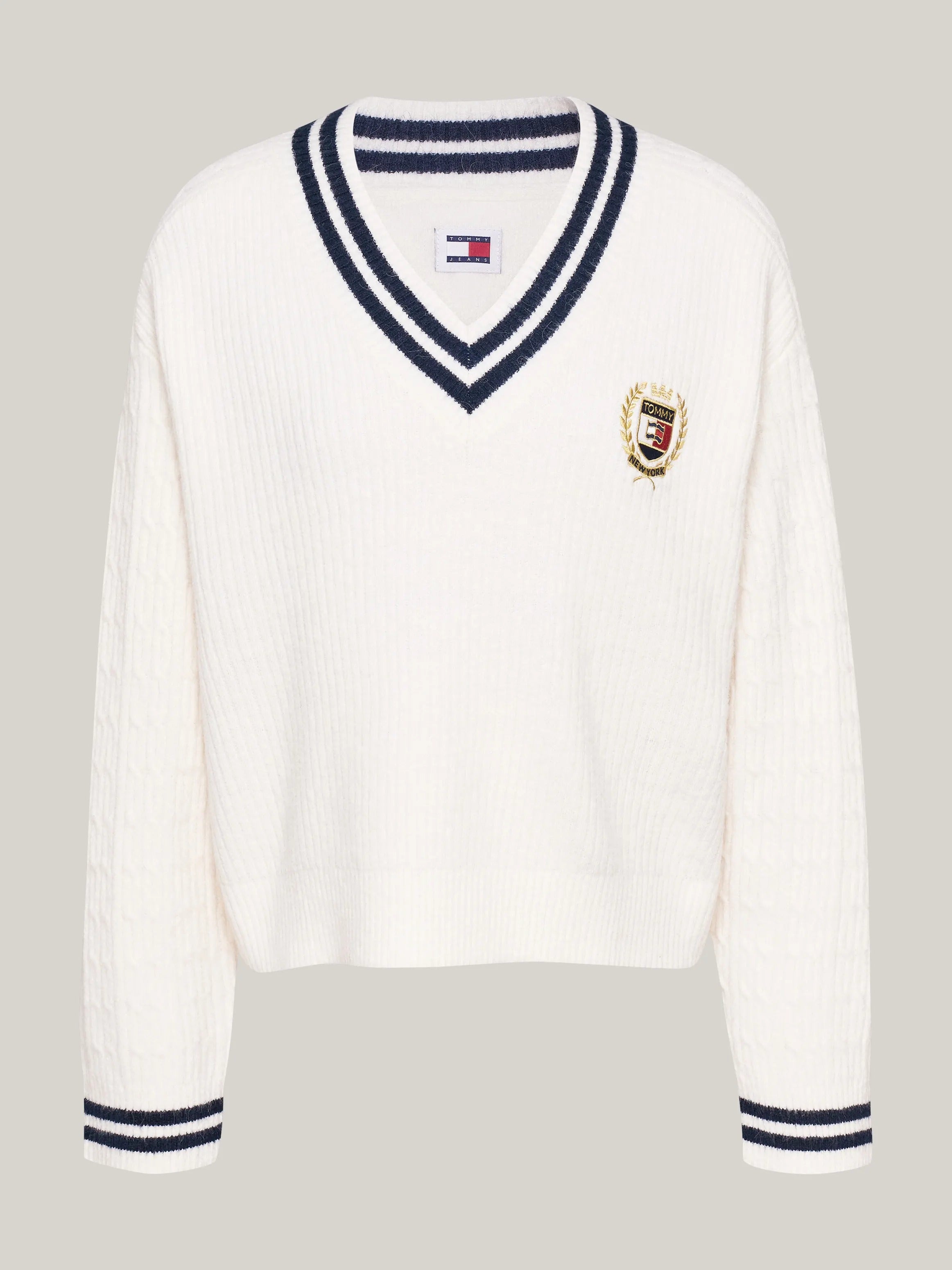 TJW V-Neck Cable Sweater