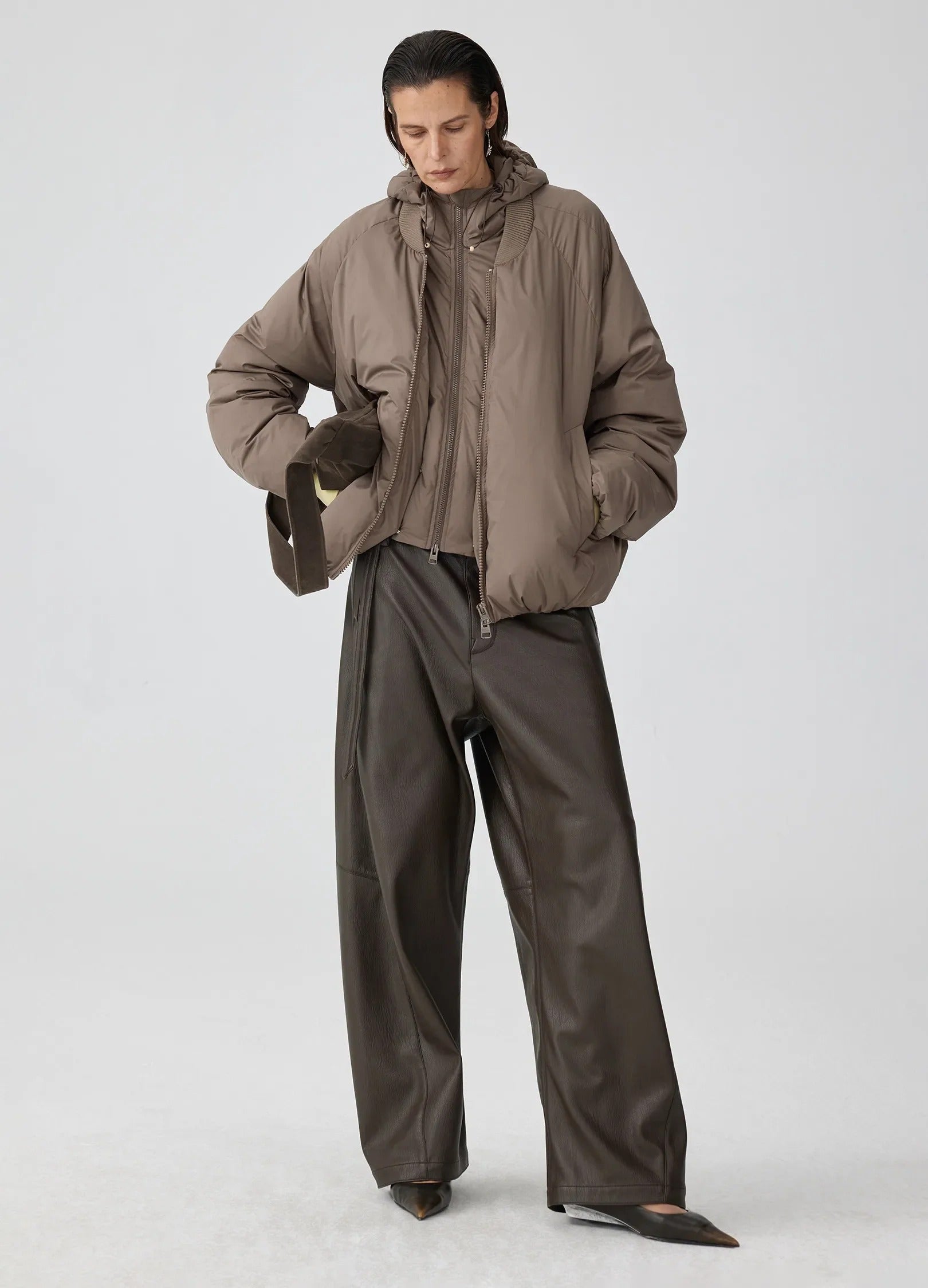 Detachable Hood Jacket Sand