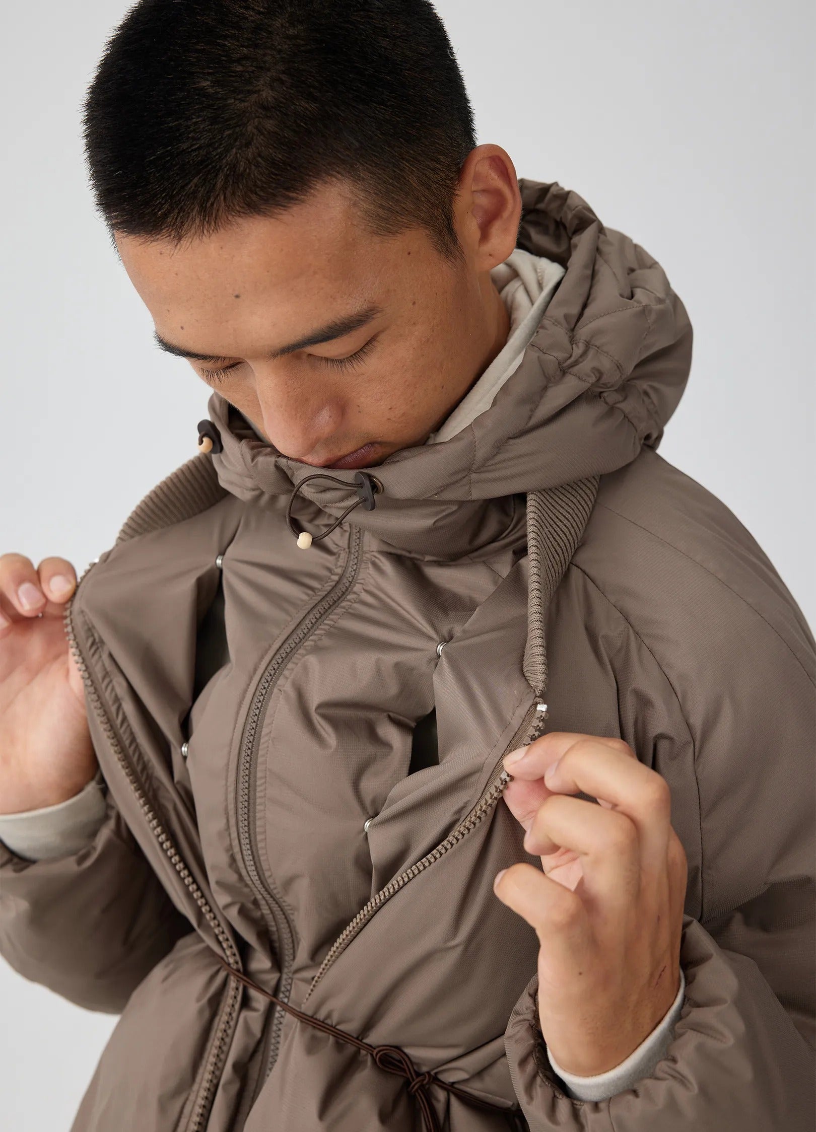Detachable Hood Jacket Sand