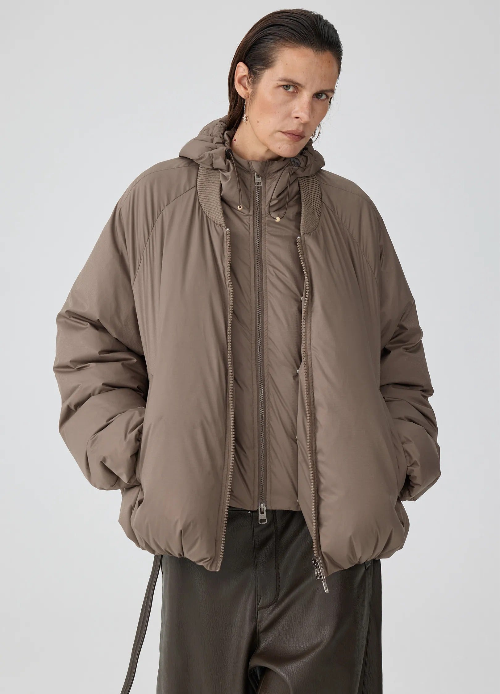 Detachable Hood Jacket Sand