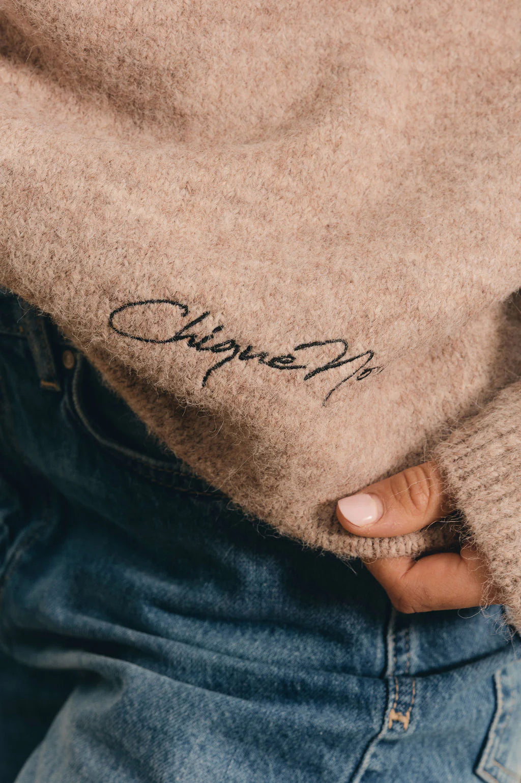 Brushed Knit Sweater Beige