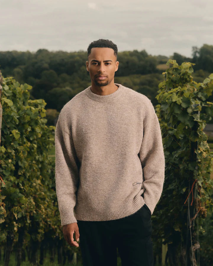 Brushed Knit Sweater Beige