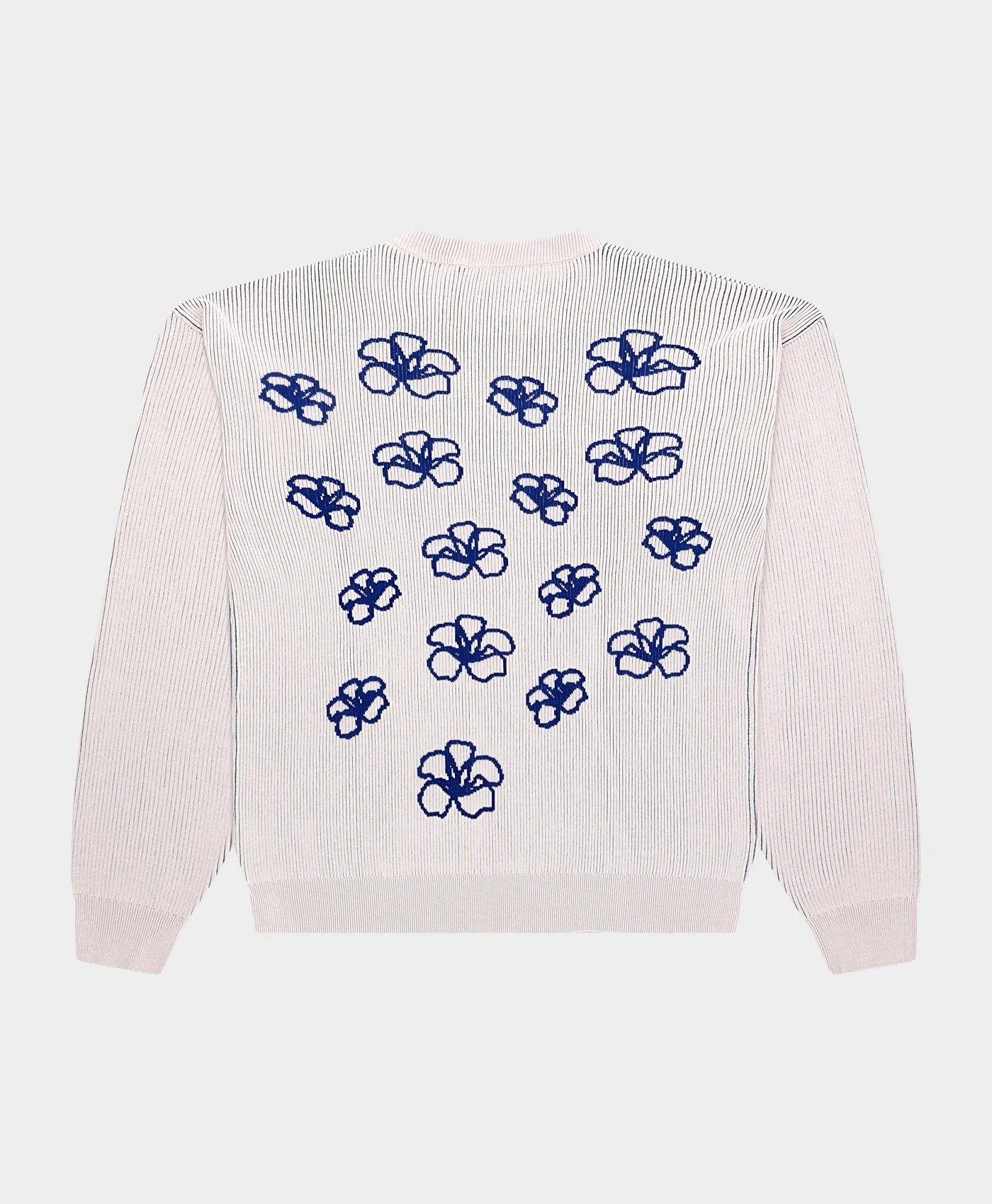 Ribbed Flower Knit Beige