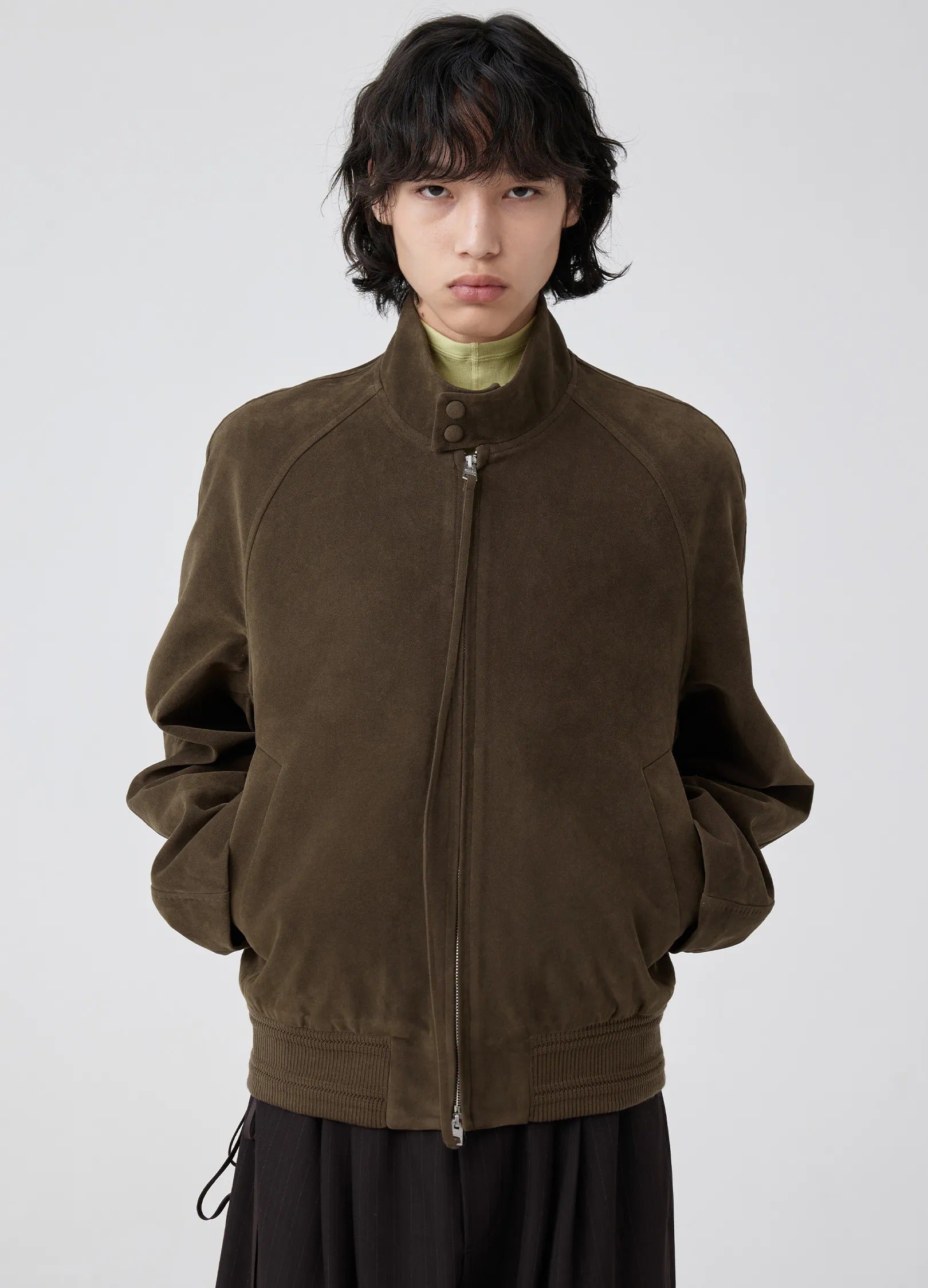 Suede Harrington Jacket Chocolate