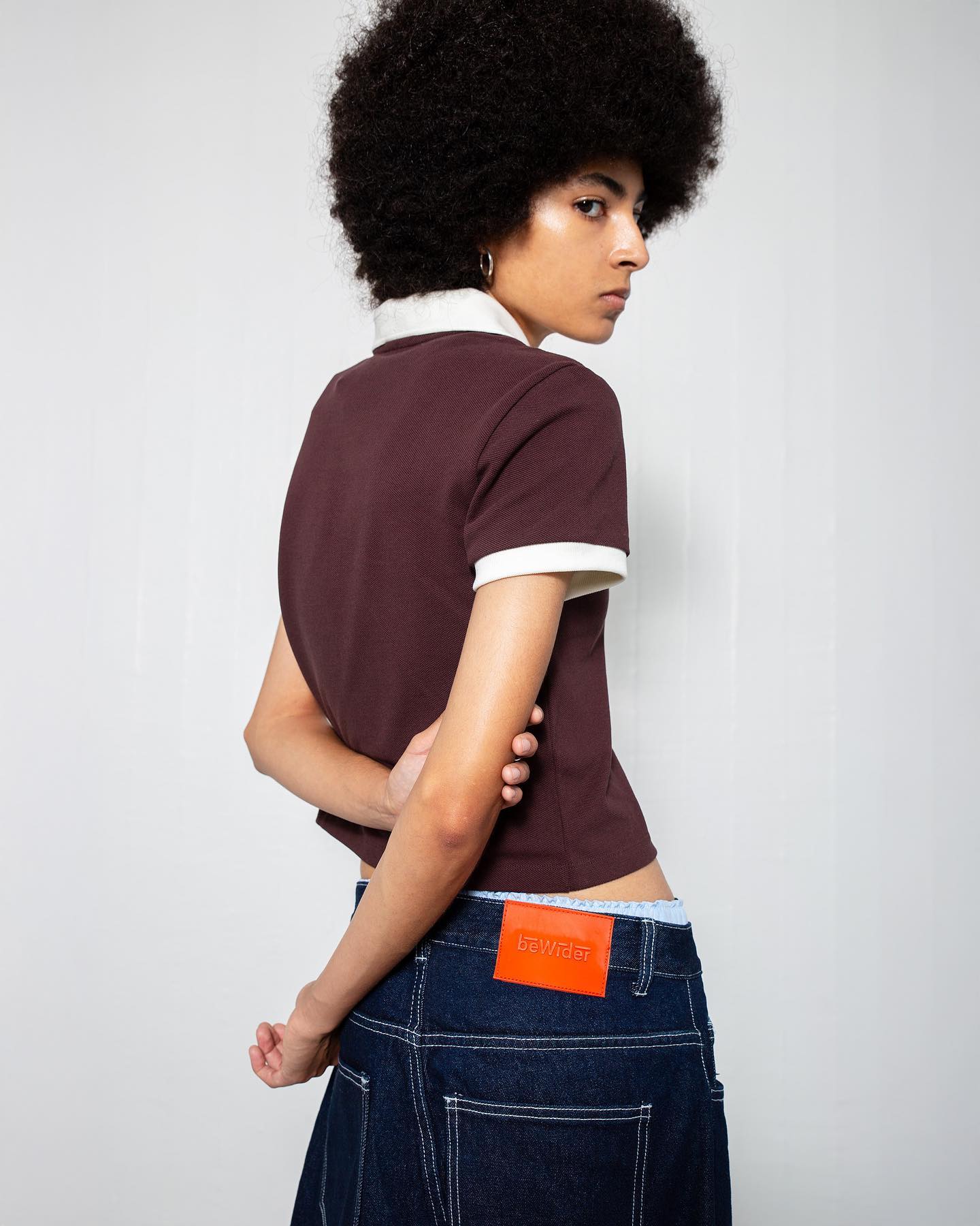 Super Loose Denim Dark Blue/White Stitching