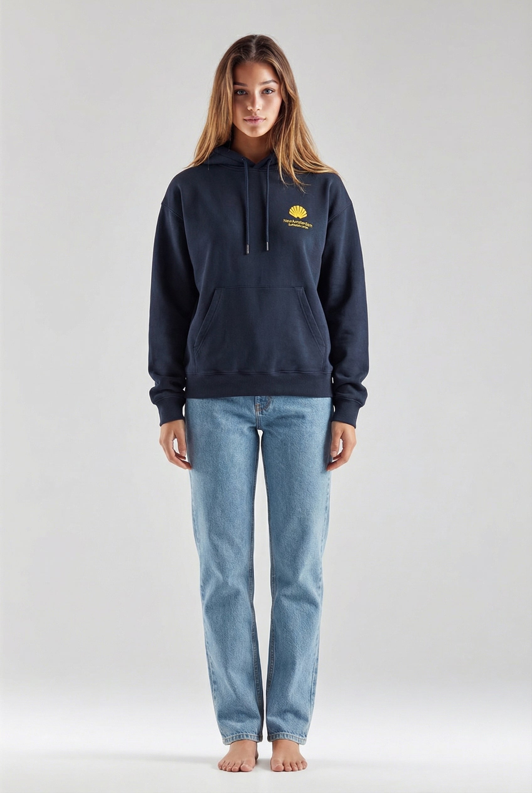 Logo Hoodie Navy Blazer/Sun Yellow