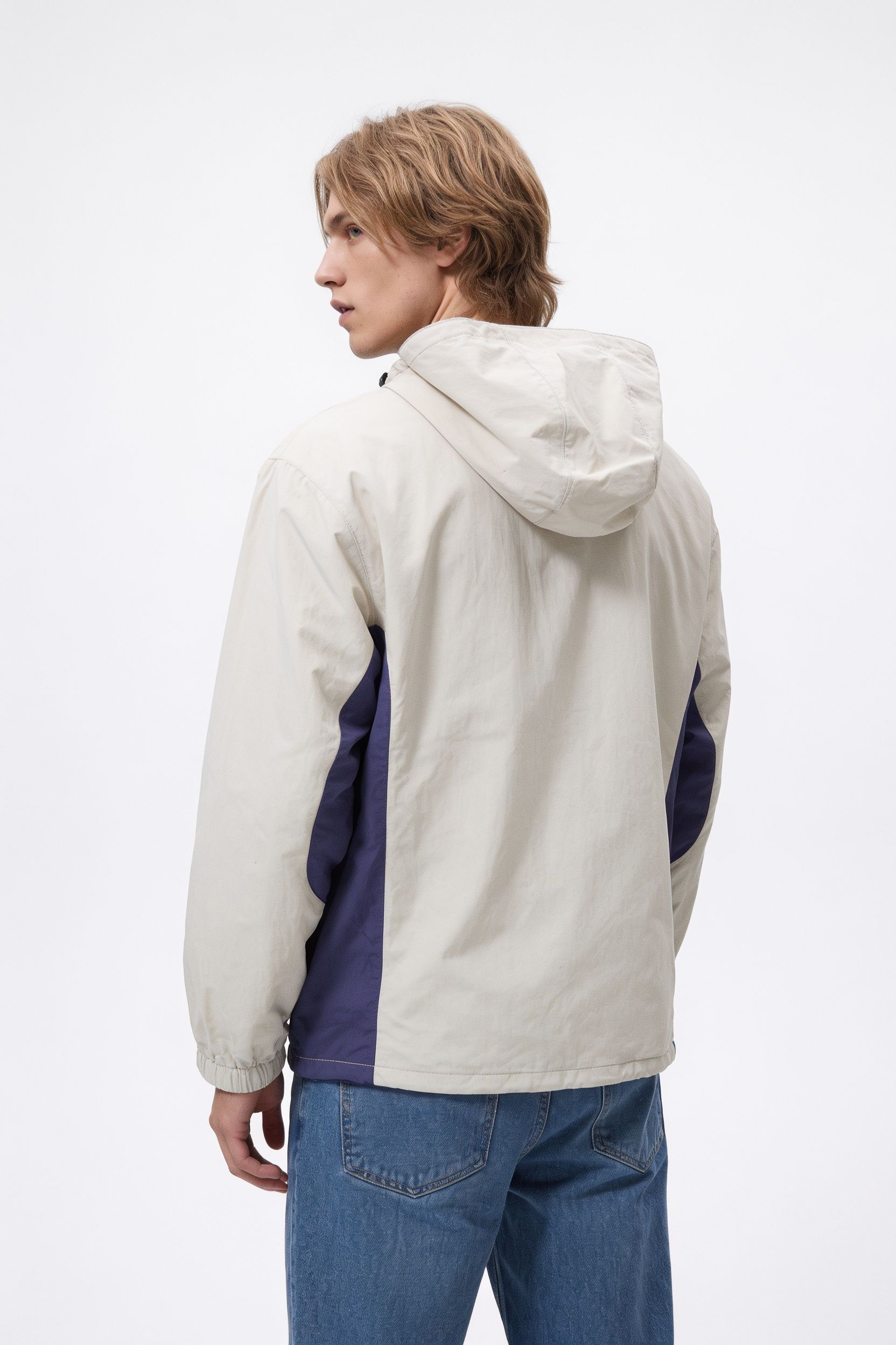 Softshell Nylon Hooded Jacket Stone Grey