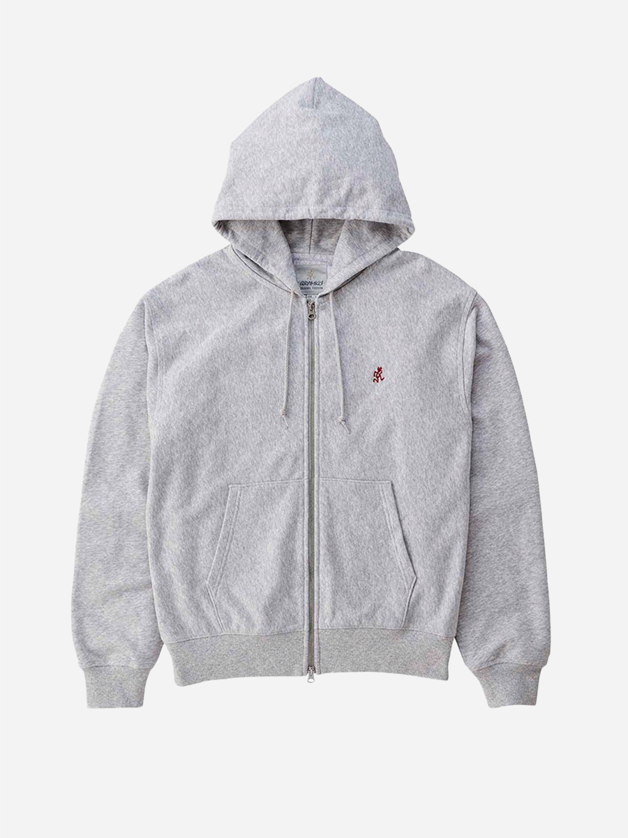 One Point Zip-Hoodie Grey