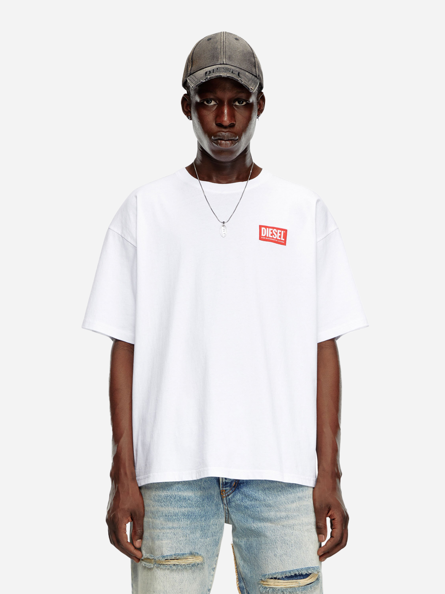 Jacquard Logo Patch Tee White