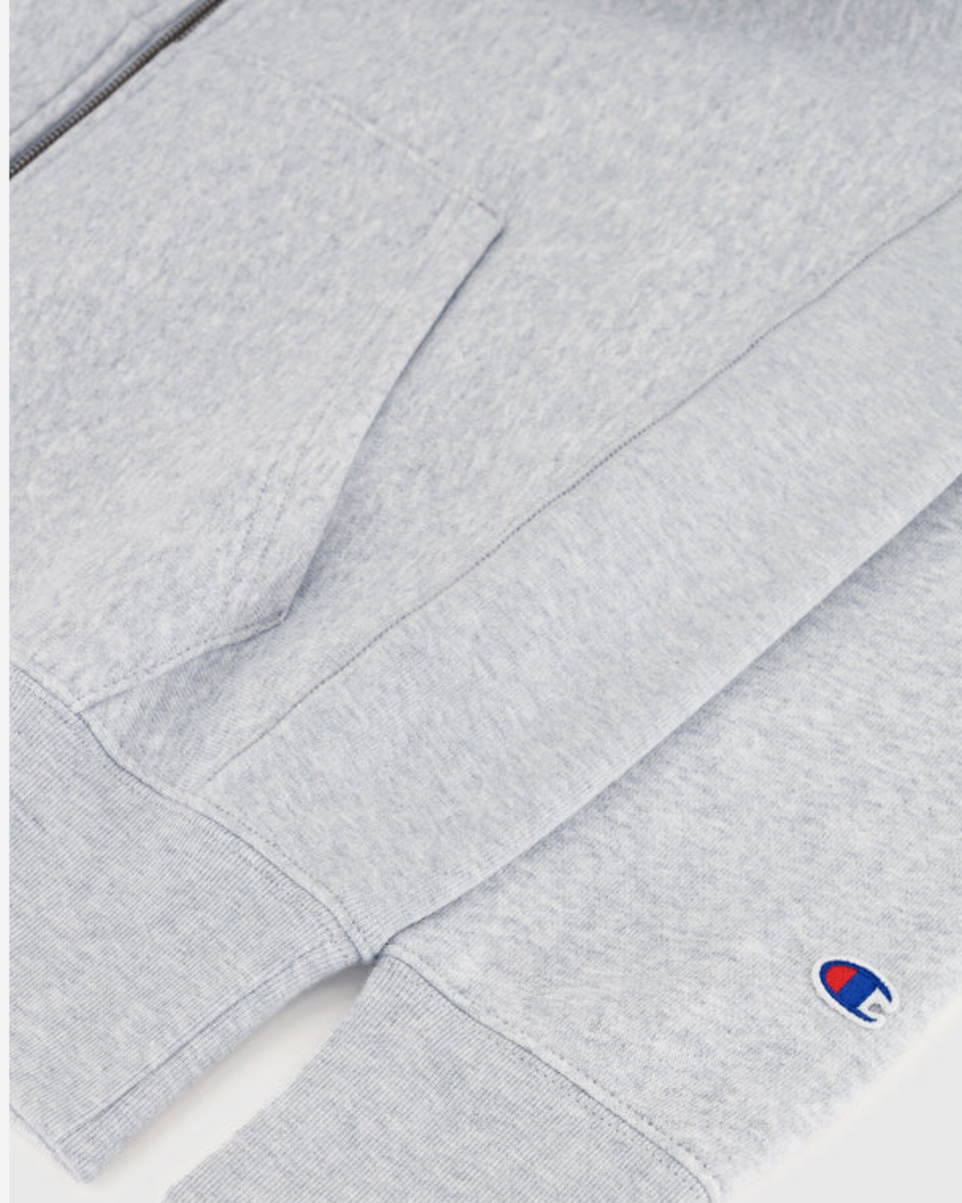 x Champion Reverse Weave Soft Fleece Zip-Up Grey