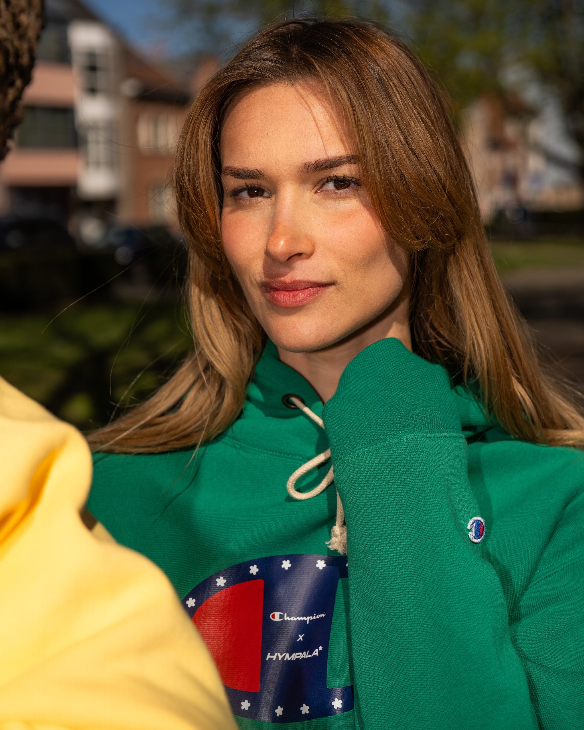 x Champion Reverse Weave Print Hoodie Green