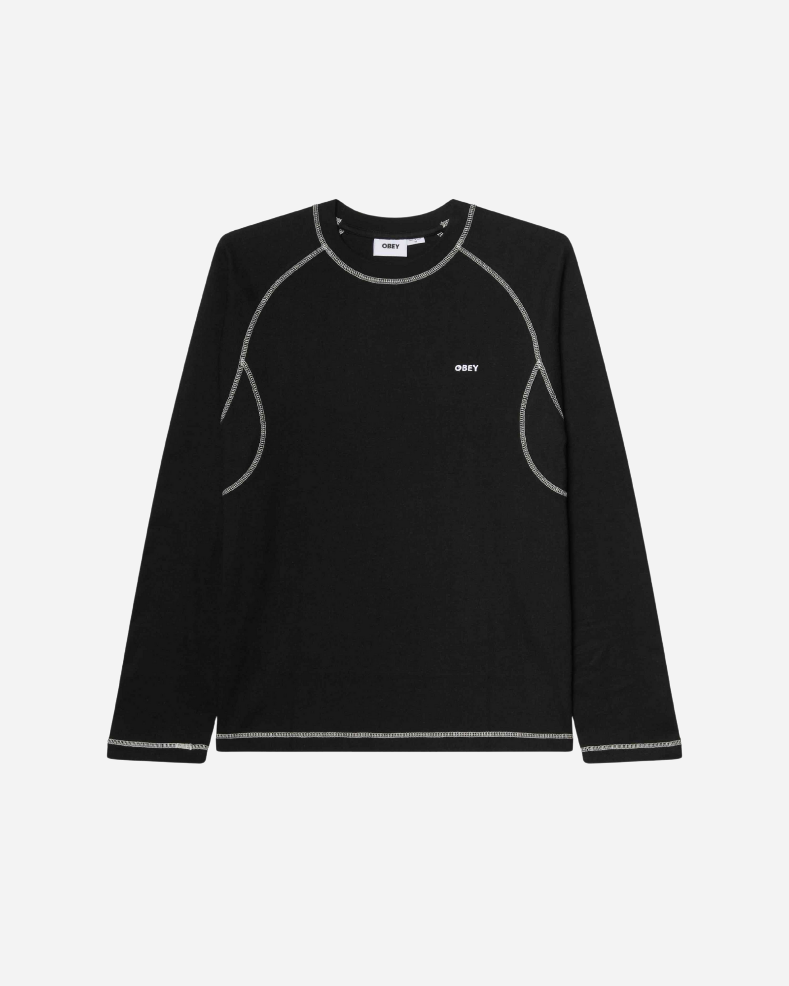 Contrast Stitch Longsleeve Tee Black
