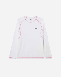 Contrast Stitch Longsleeve Tee White