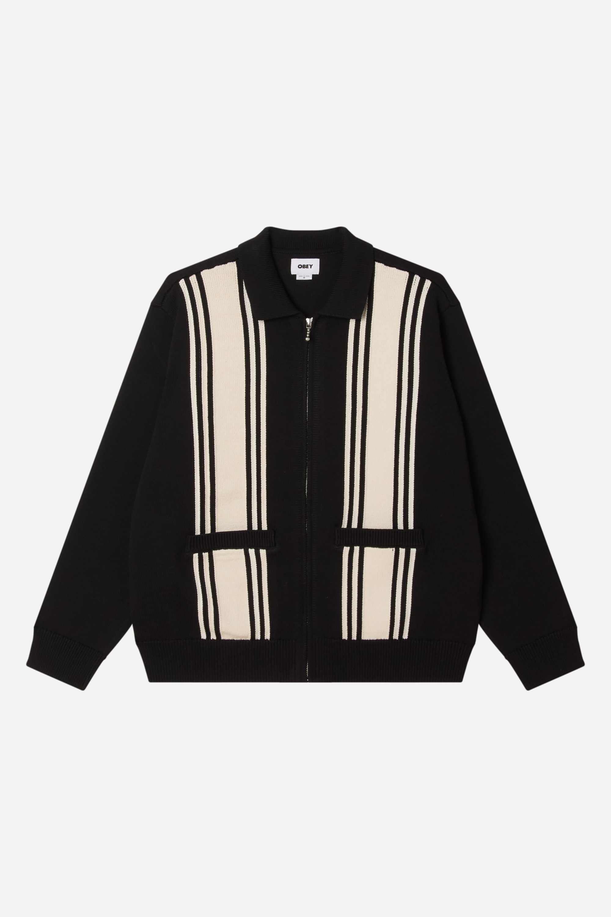 Matt Zip Up Sweater Black Multi