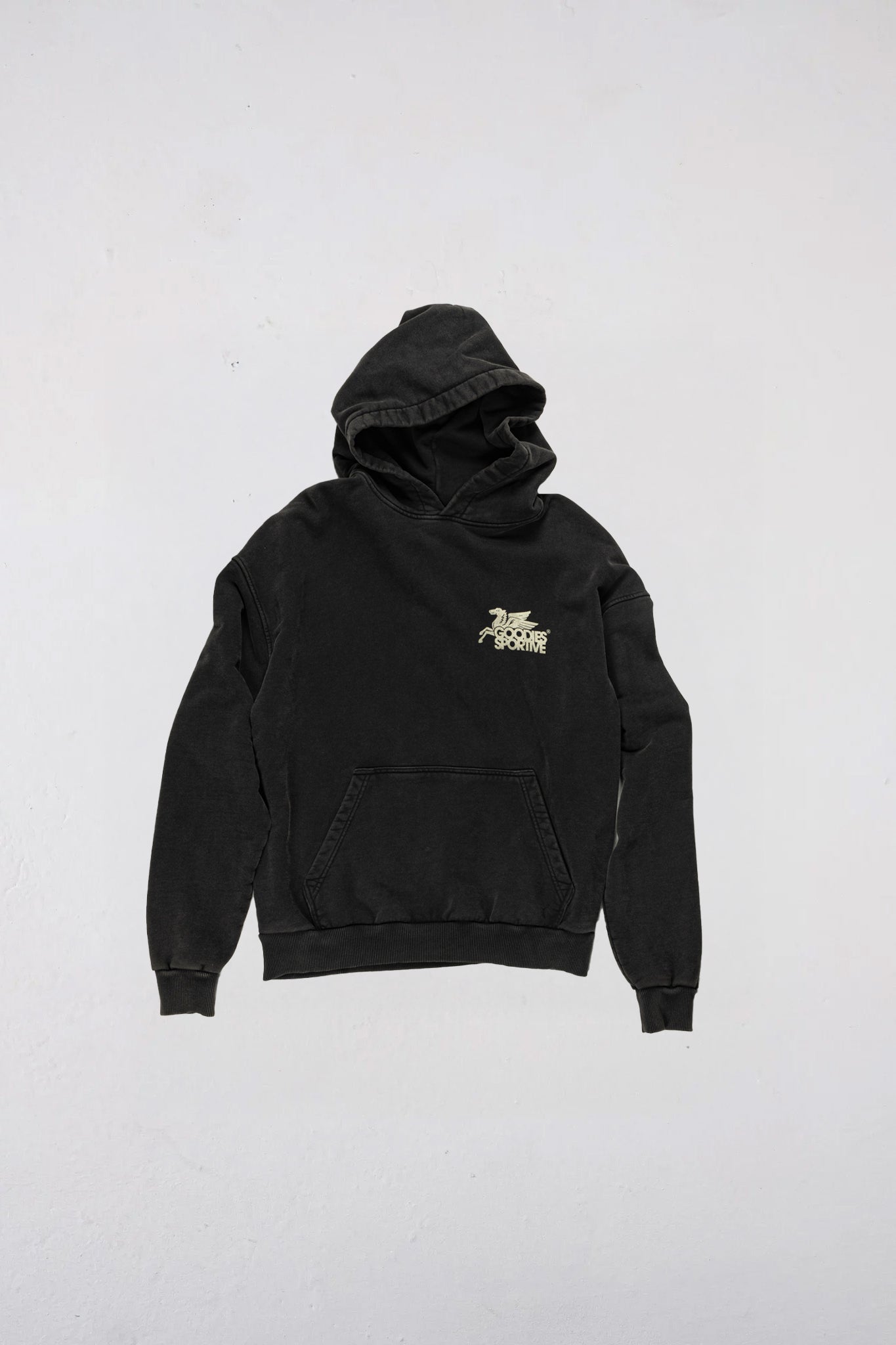 Pegasus Hoodie Black Stone Washed
