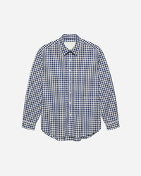 Beach Shirt Poplin Navy Check