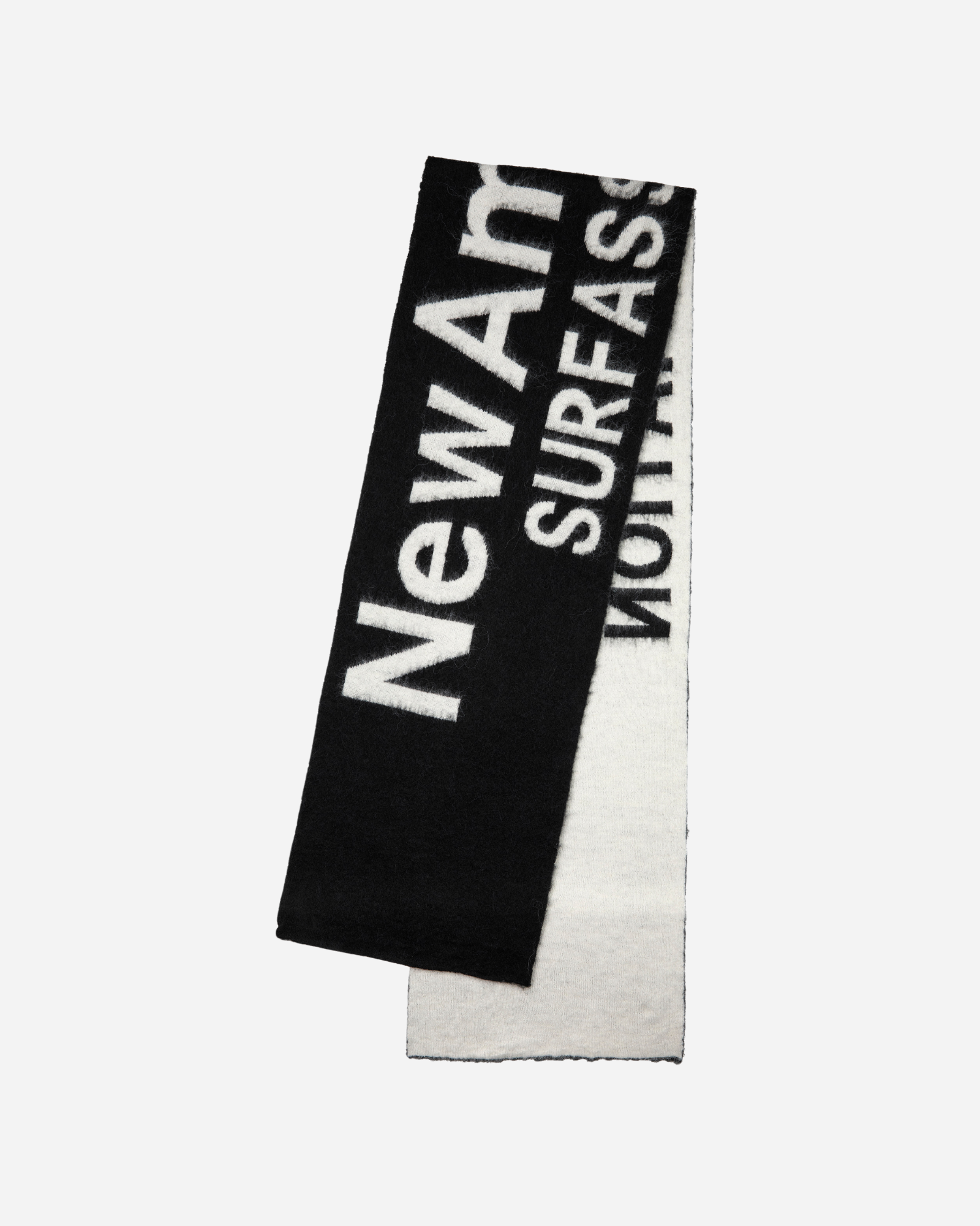 Fuzzy Name Scarf Black/White
