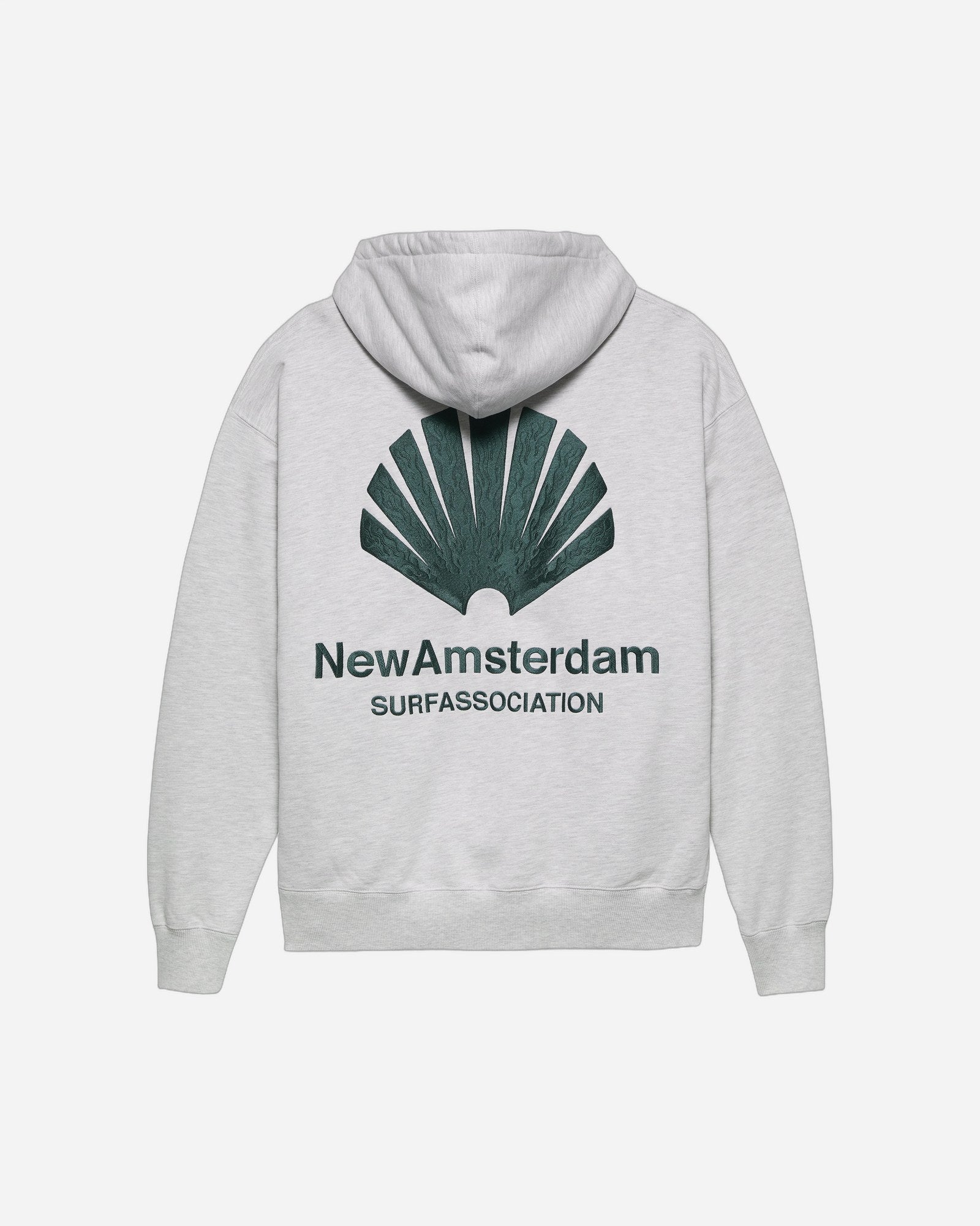 Logo Hoodie Ash/Bottle Green — New Amsterdam Surf Association