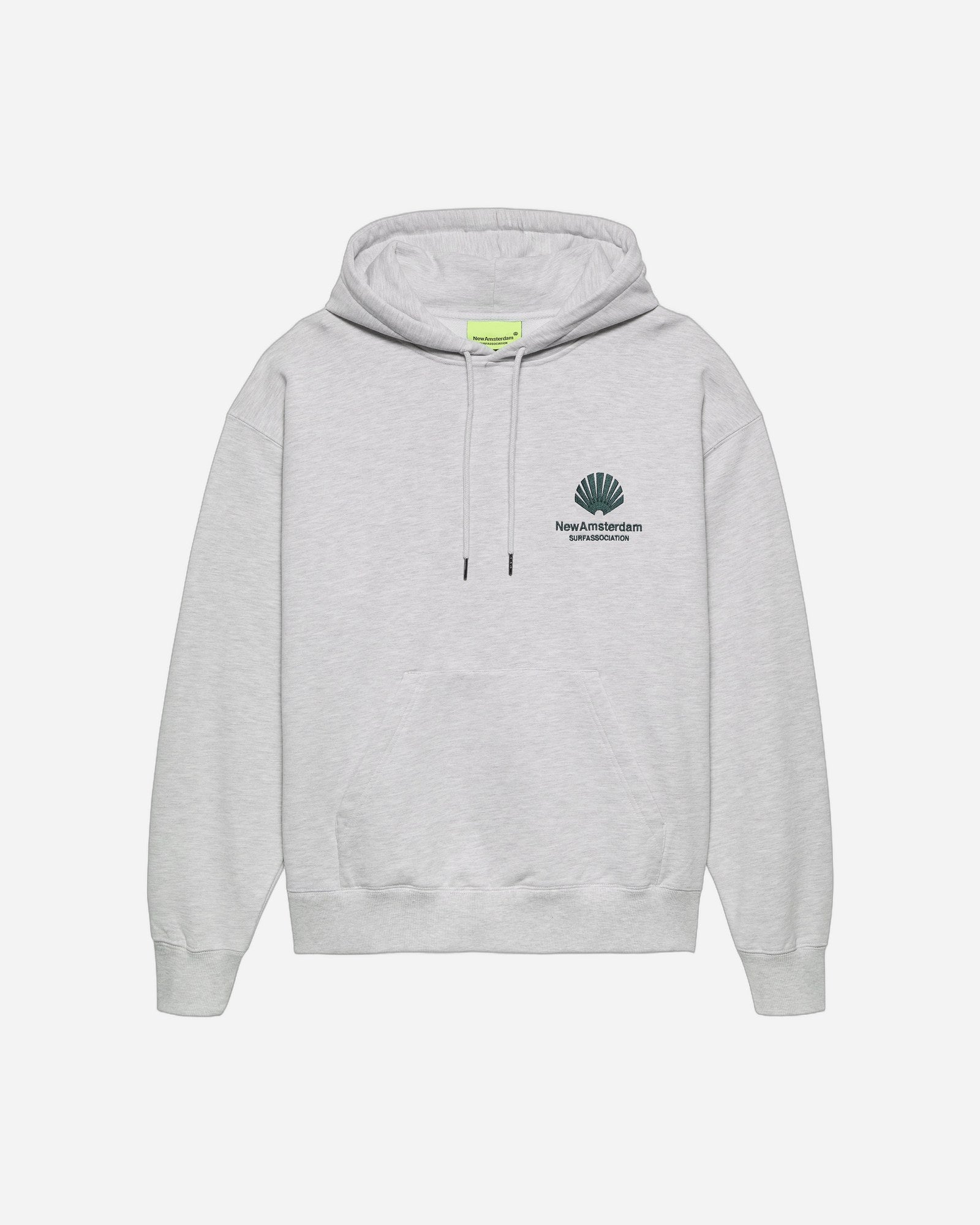Logo Hoodie Ash/Bottle Green — New Amsterdam Surf Association