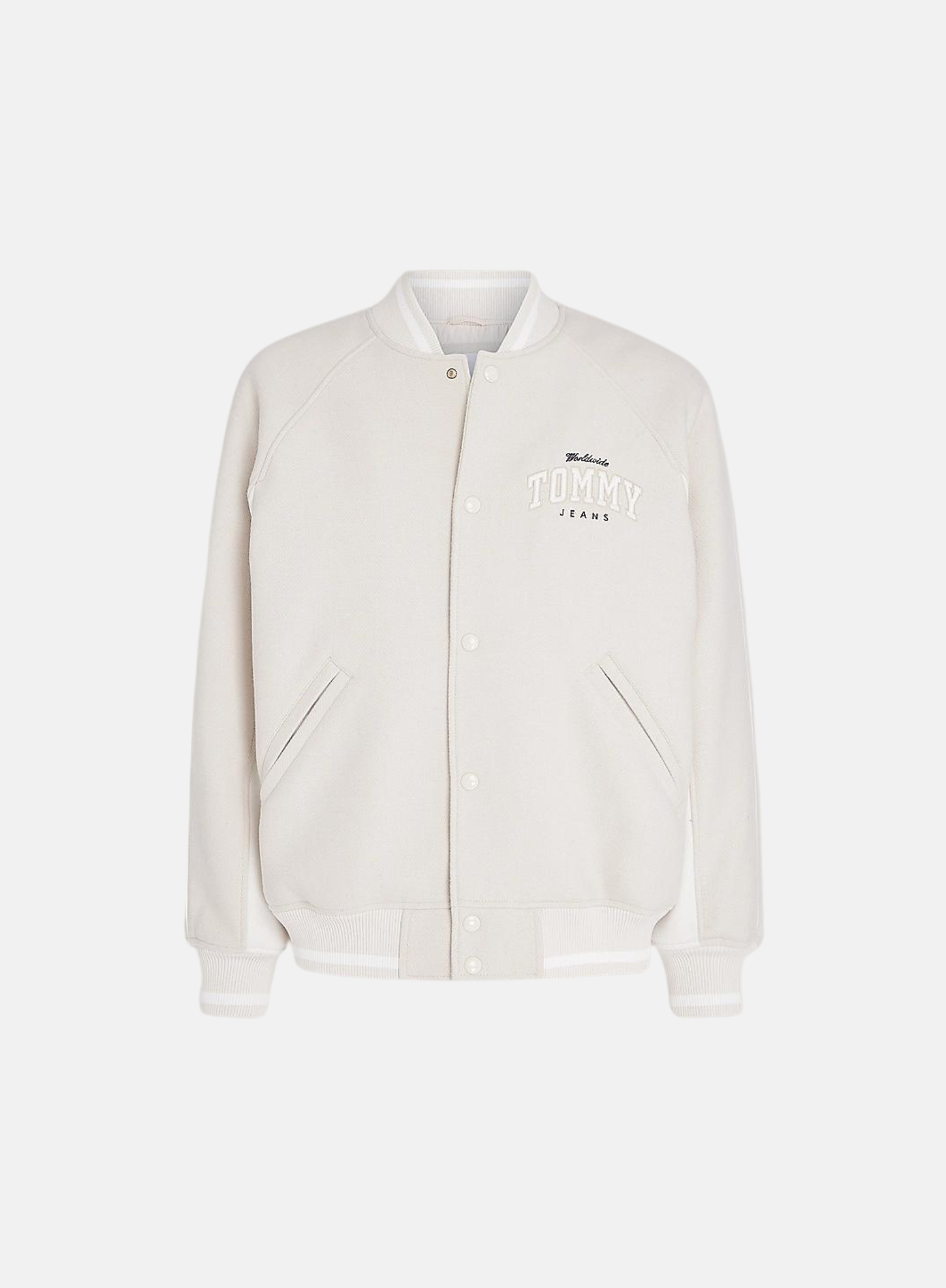 Tommy Jeans Wool Varsity Bomber Natural - Hympala Store 