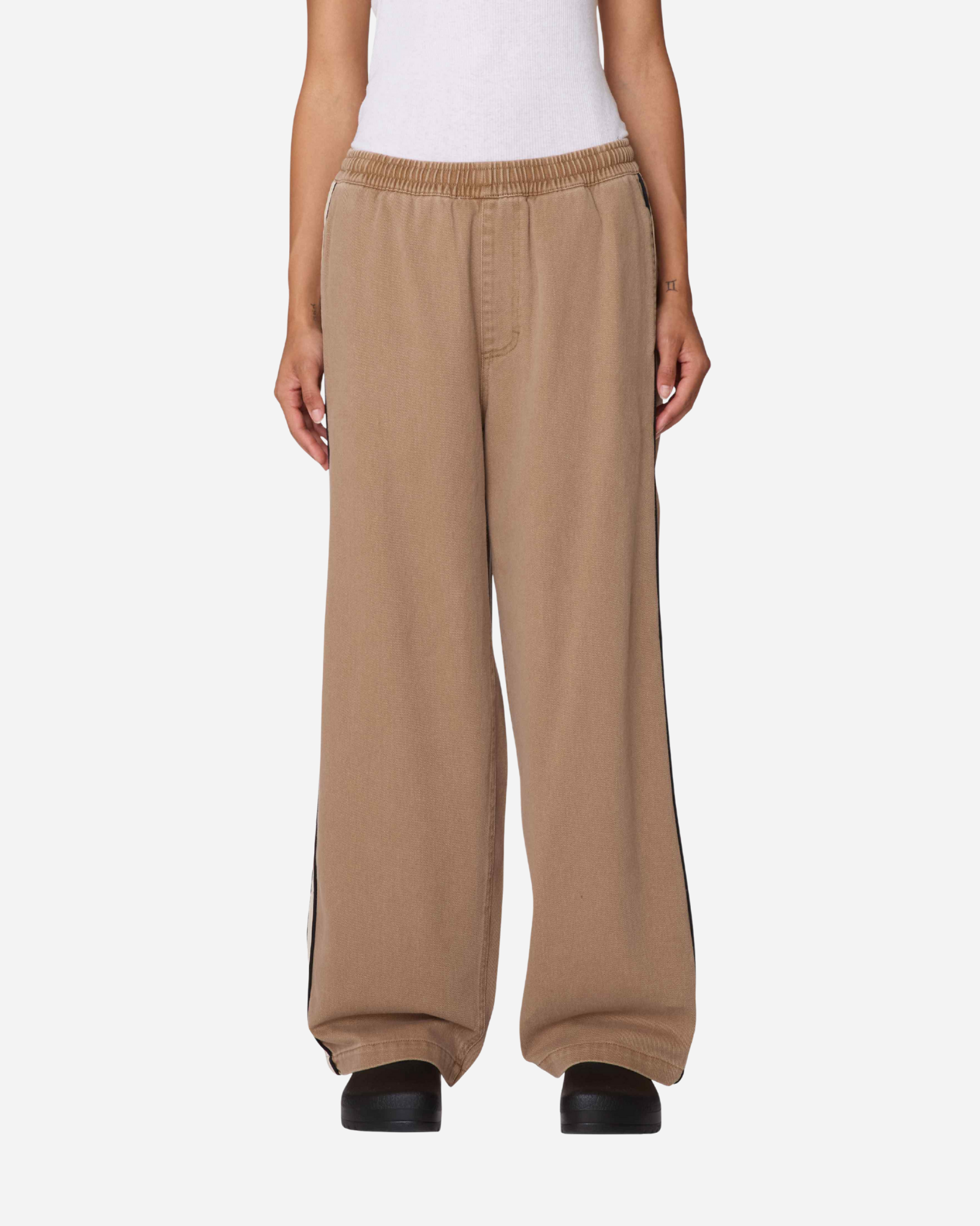 Side Stripe Pant Tan Faded Wash