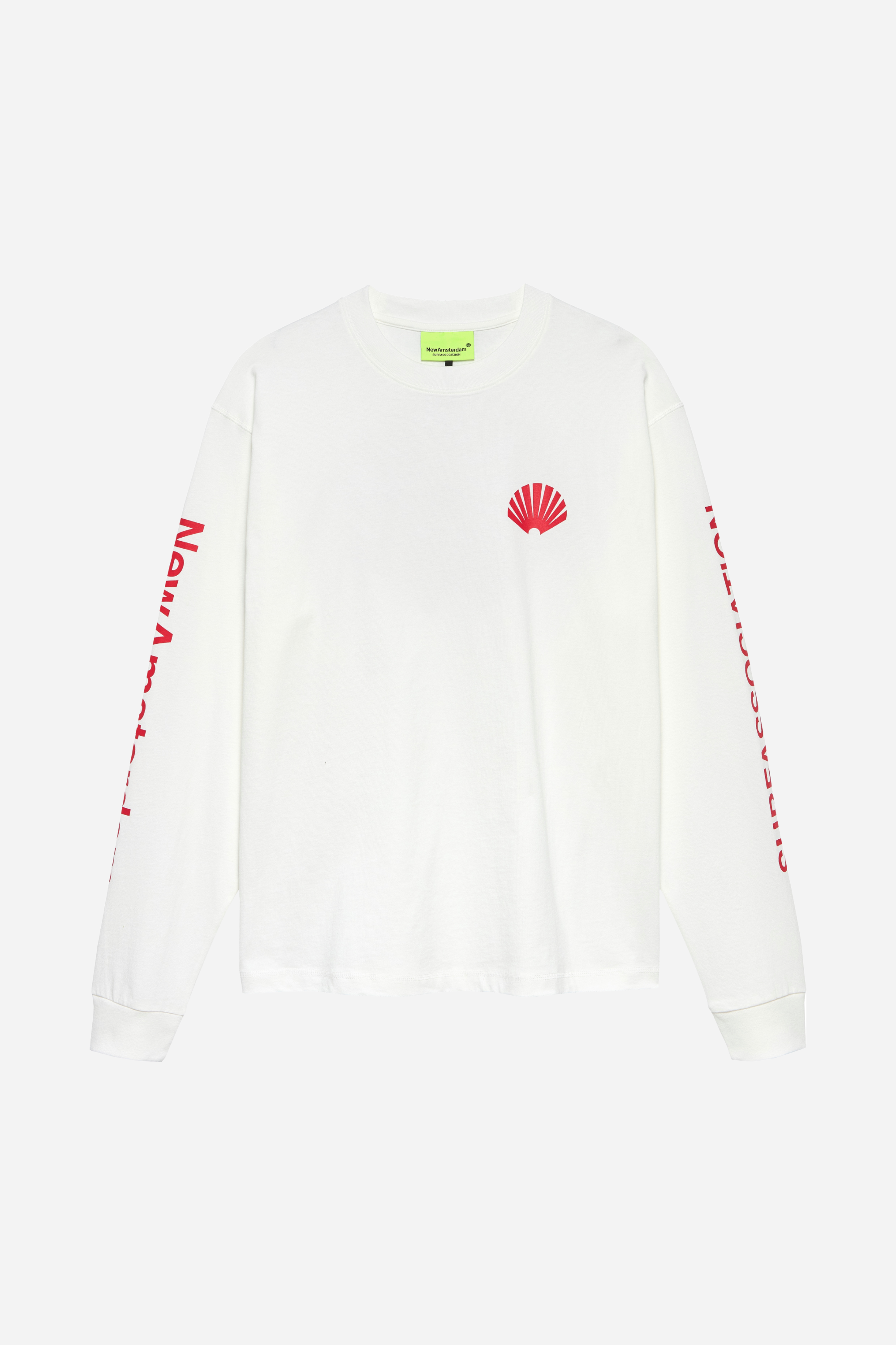 Logo Longsleeve Washed White/Deep Red