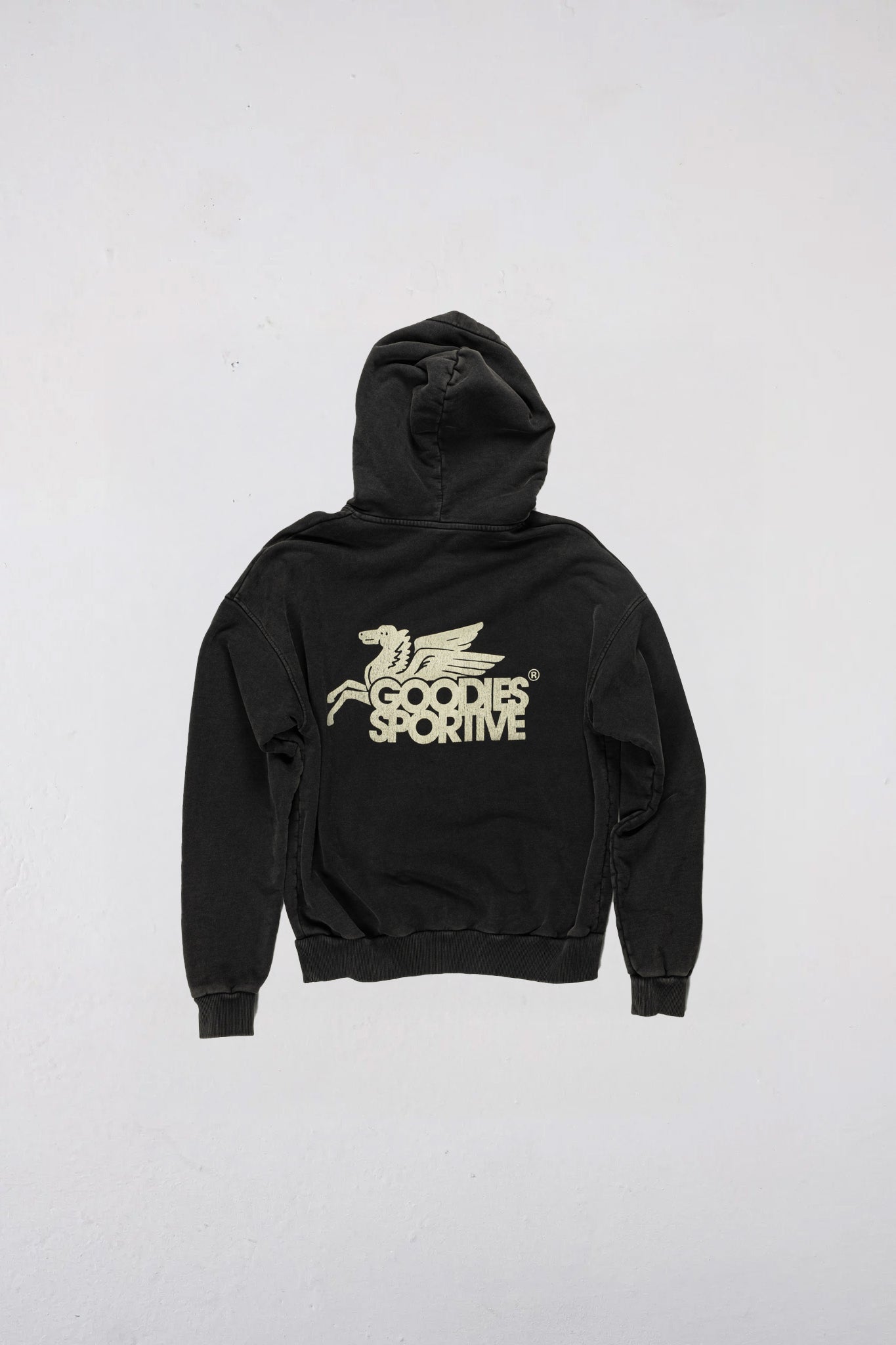 Pegasus Hoodie Black Stone Washed