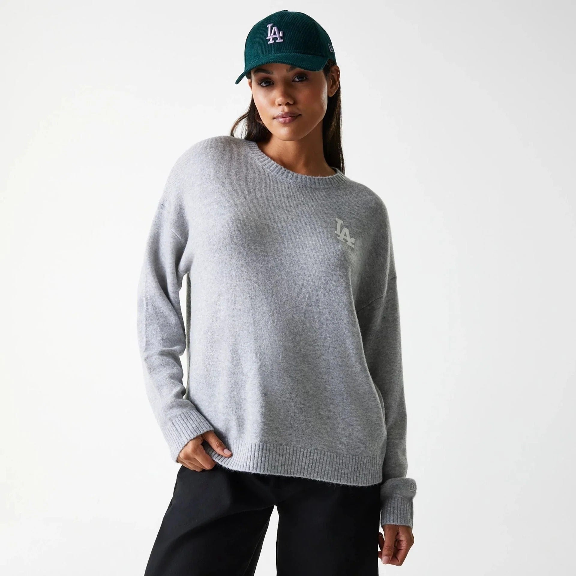 Wmns MLB Knit Sweater Grey